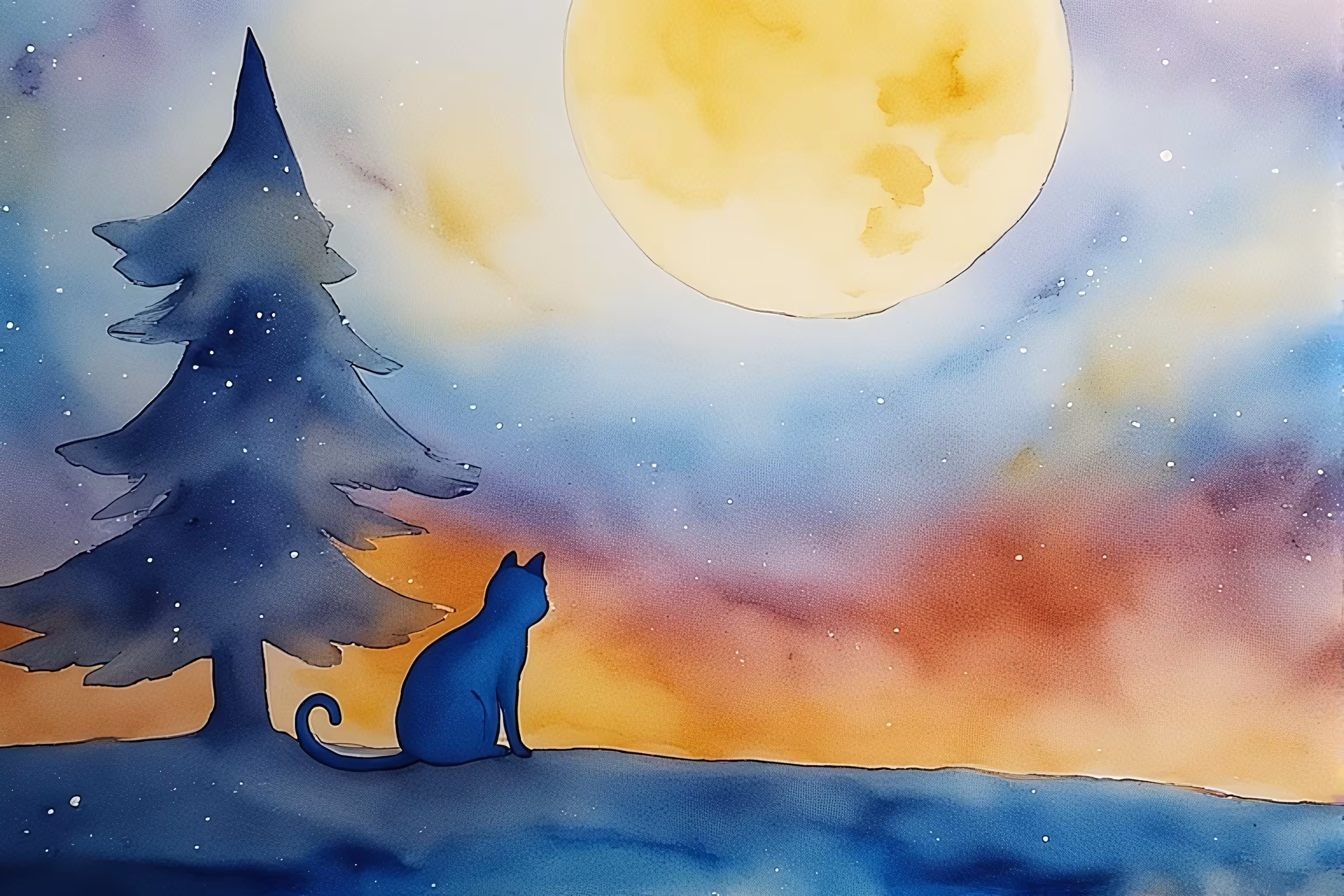 Whispering Pines Under the Golden Moon