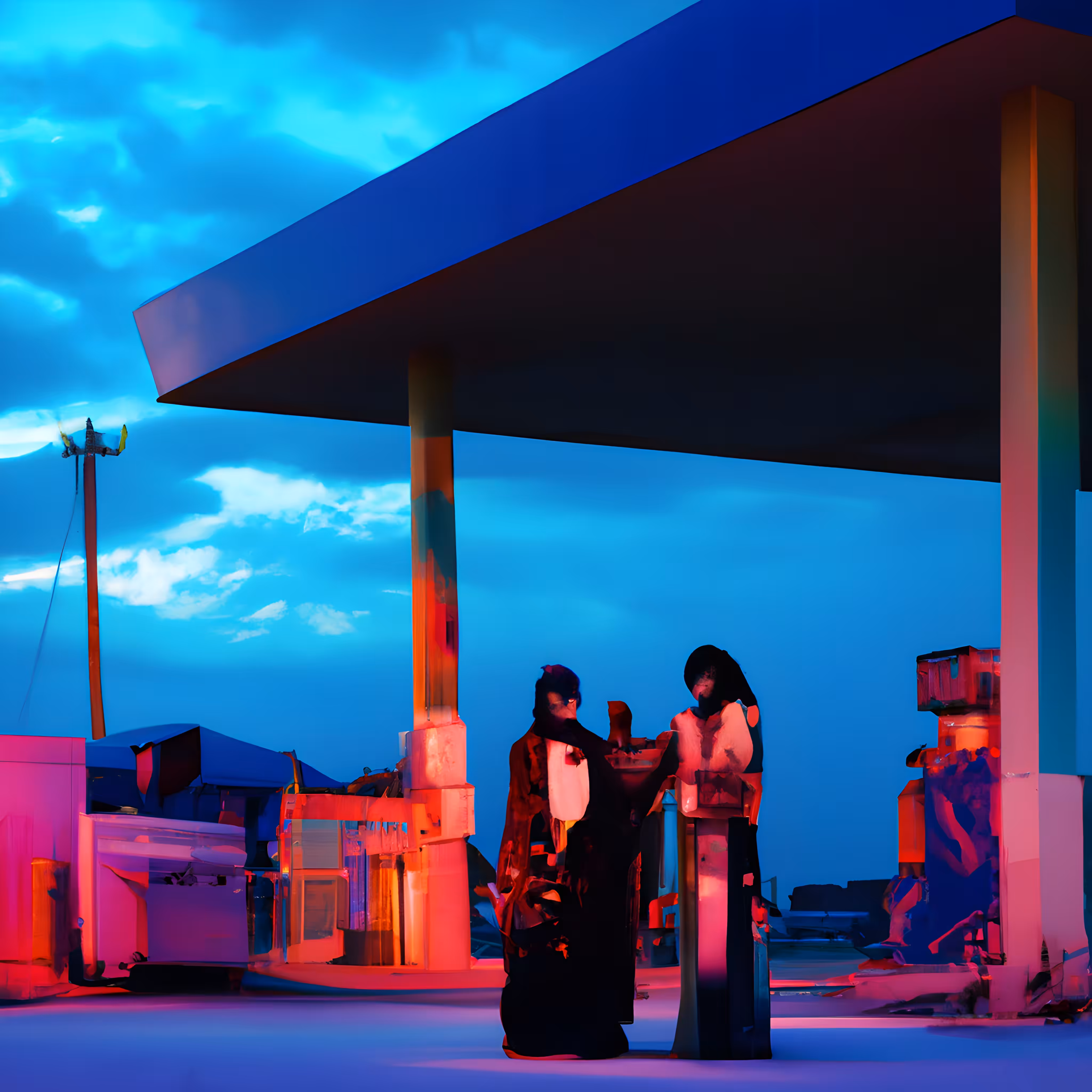 Noblewomen at the gas station #2