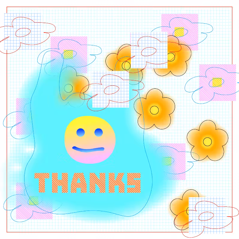thanks bag and flowers #73