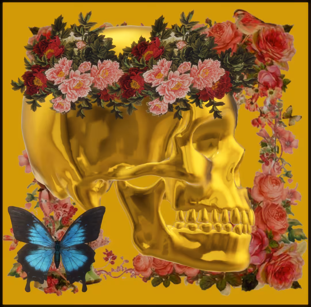 Flowers in Skull