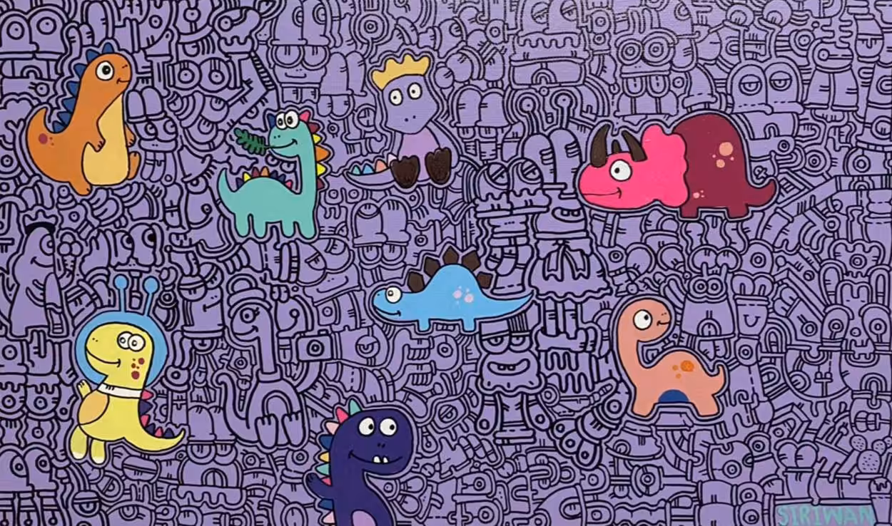 dinosaur doodle art