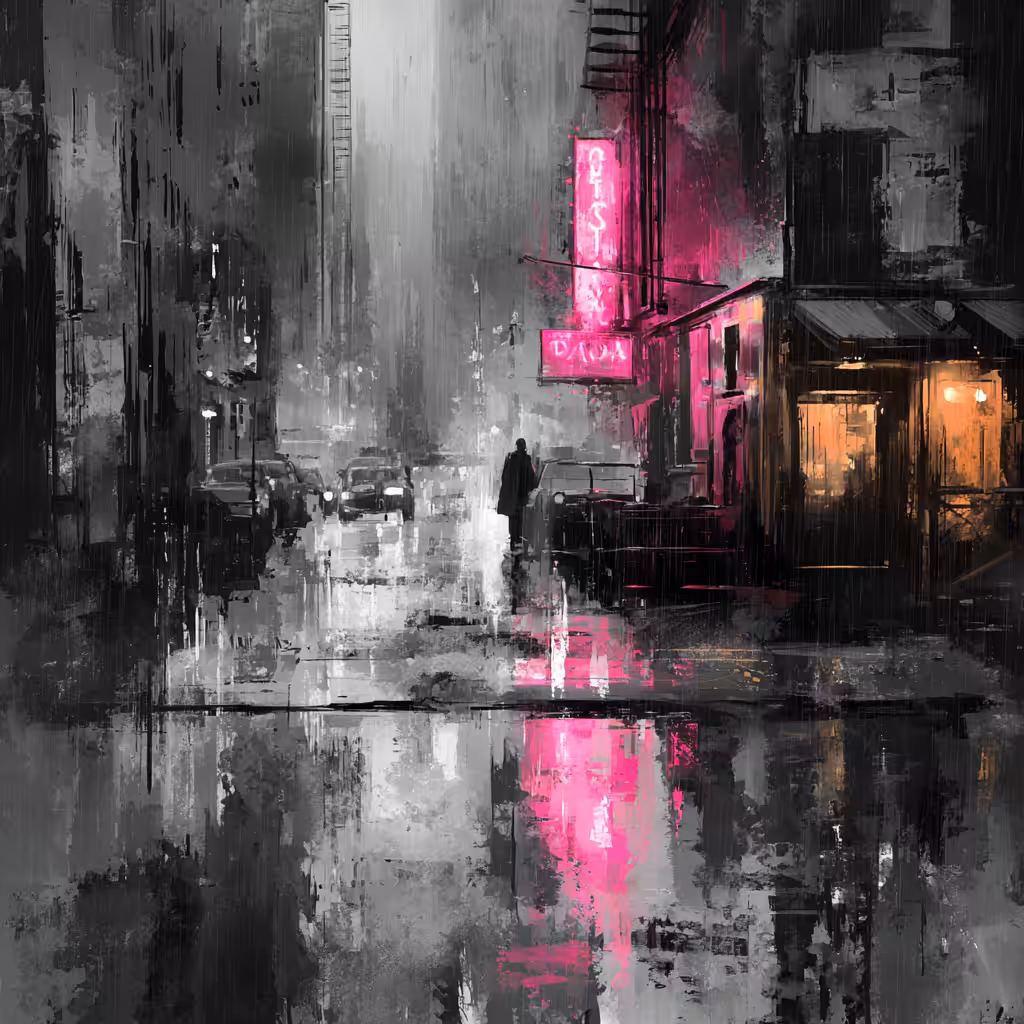 Urban Rainfall - Neon Reflections