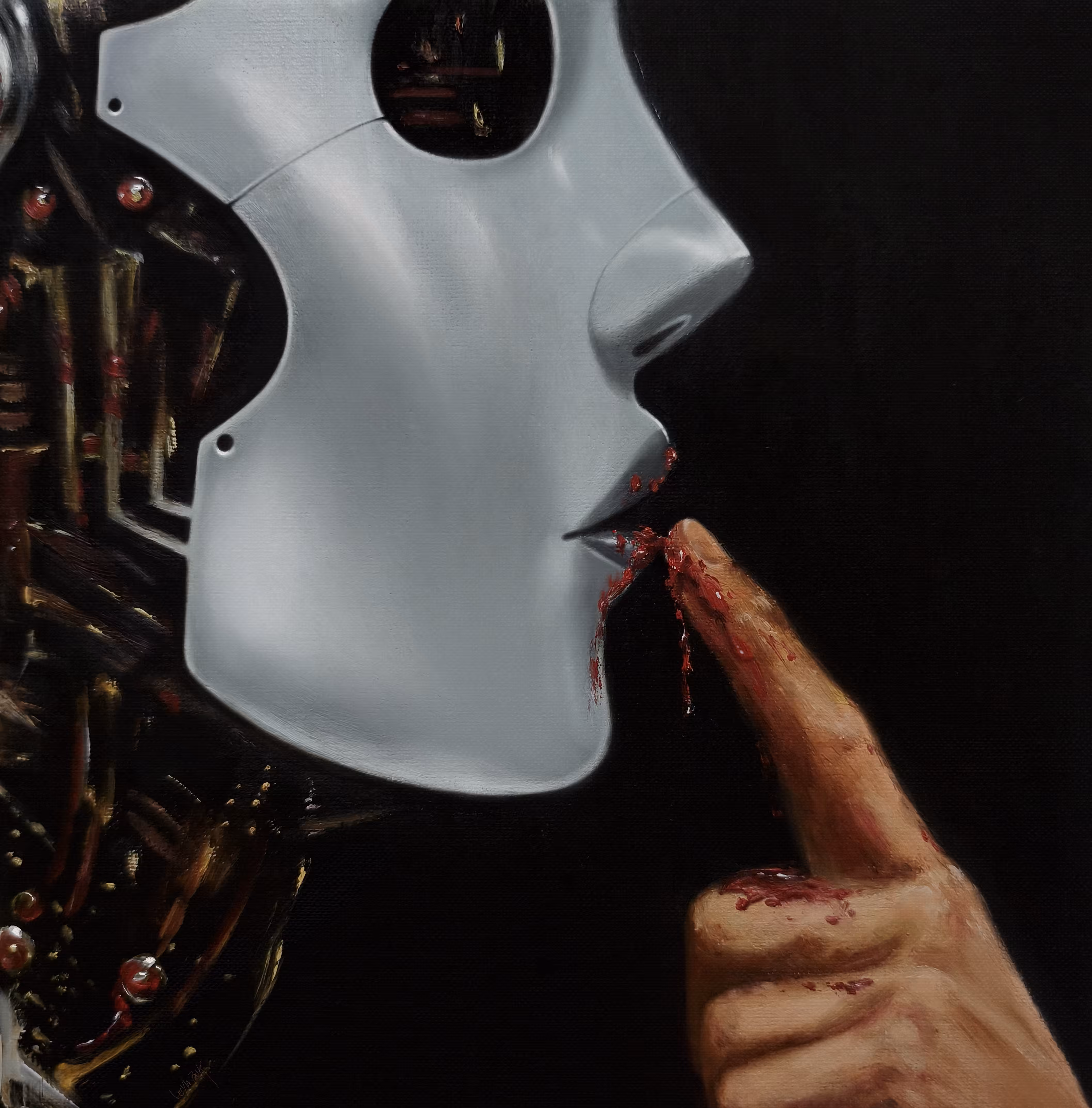 Mouth and blood - touched by the human 