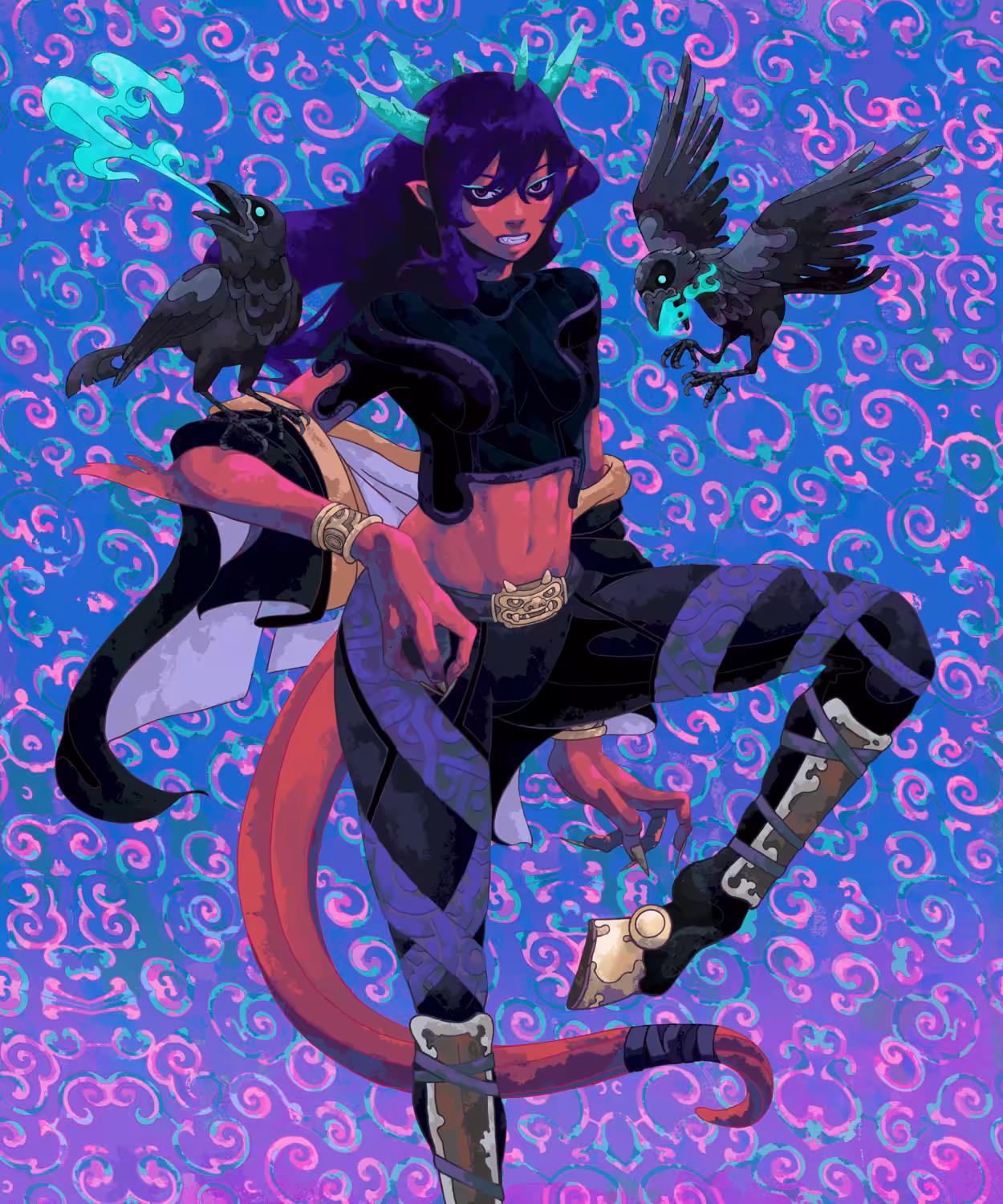 Kubanda Yaksha splitting the wind / 風魔の夜叉 鳩槃茶