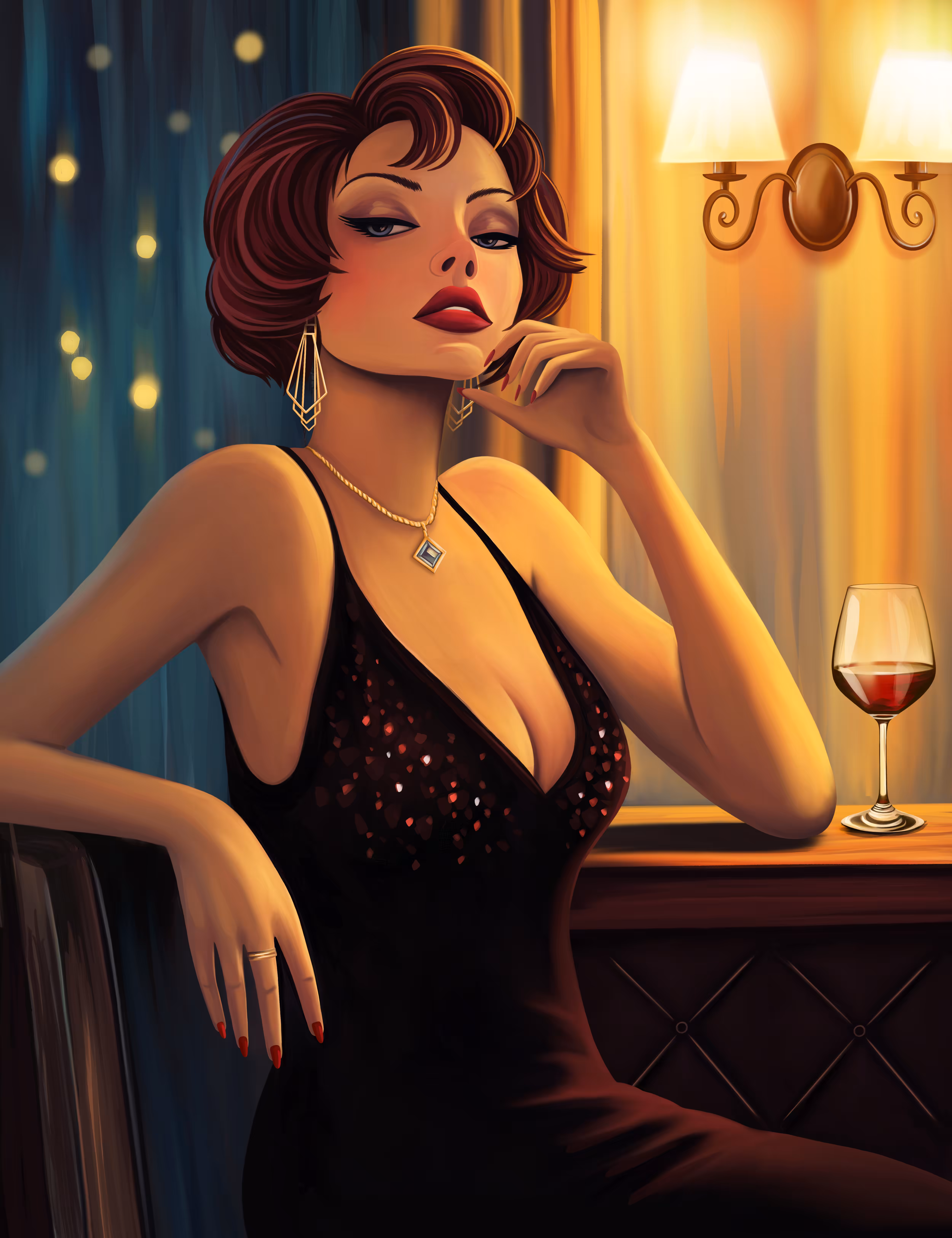 Lady and Wine