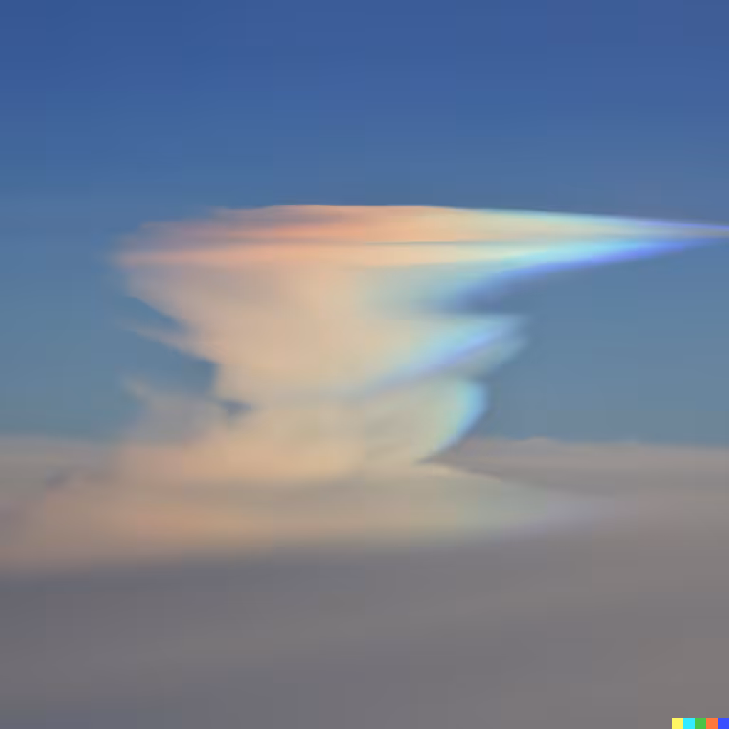 ☁️ 12 - a iridescent cumulonimbus flammagenitus cloud taken from a commercial airliner cruising at about 10 km altitude