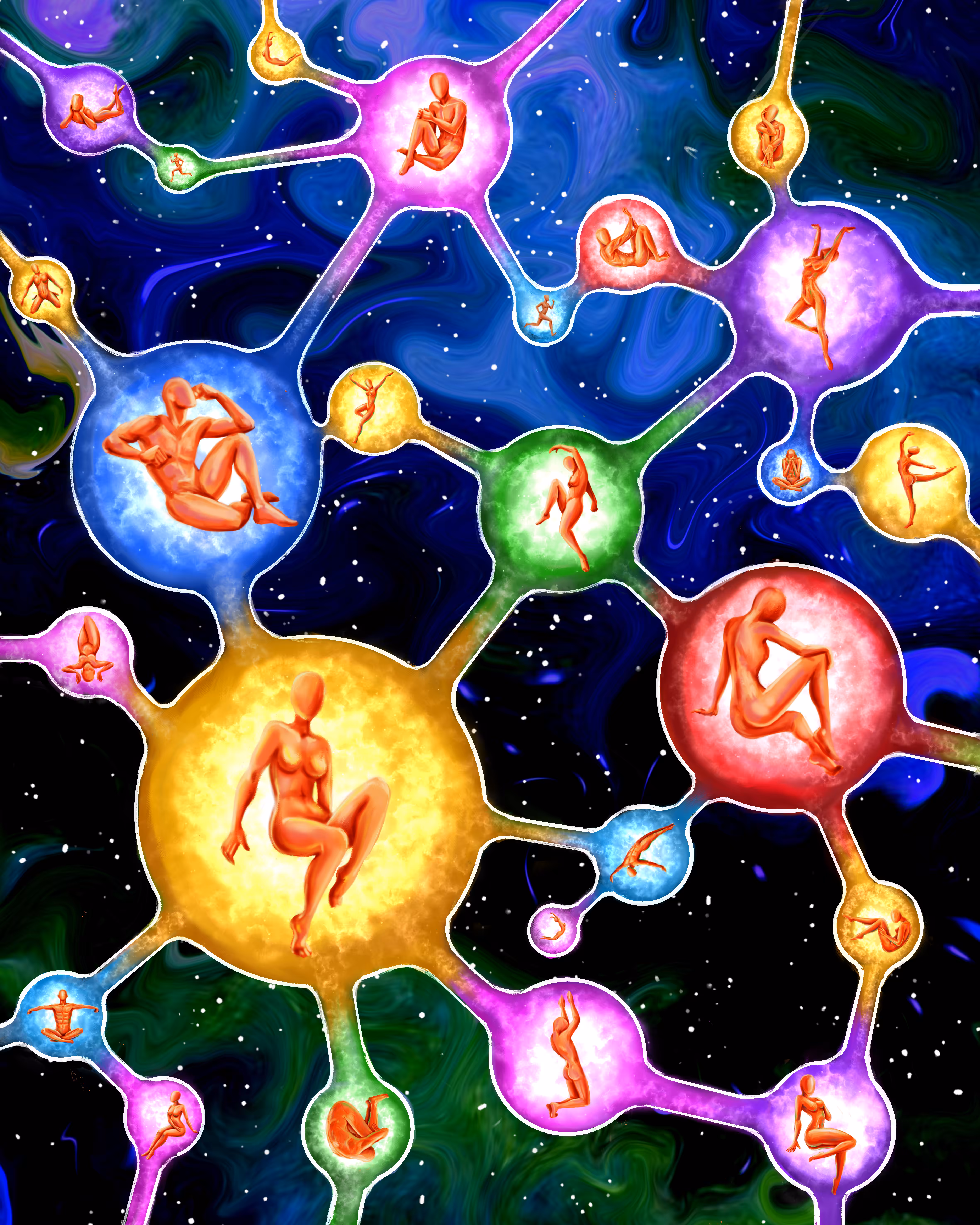 Unique worlds of consciousness.