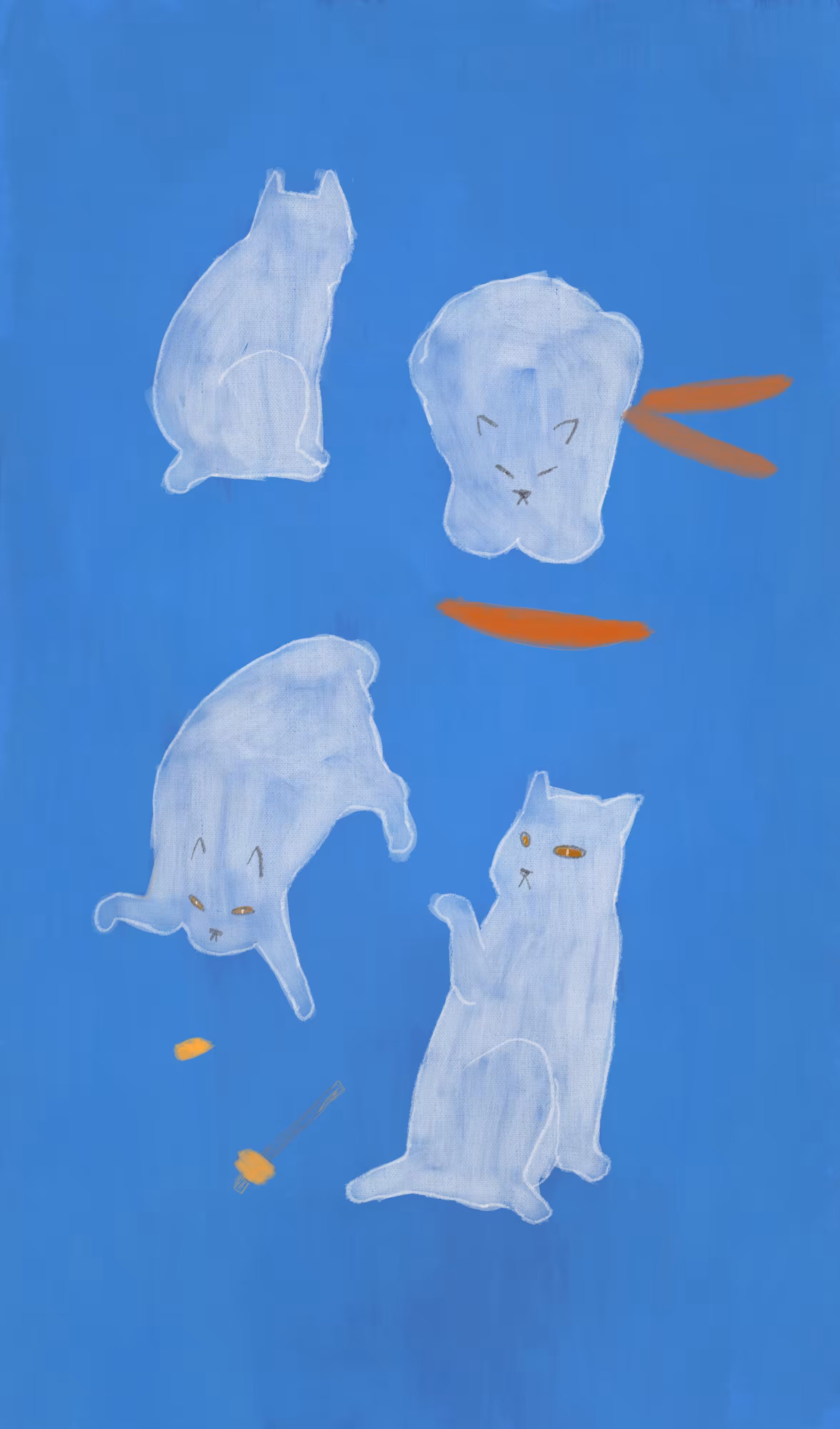 four ghosts in different poses