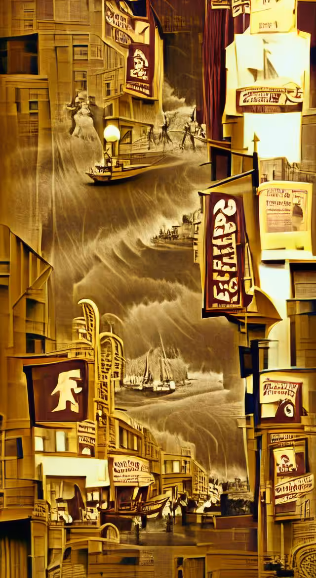 times square nyc ai roaring 20s/40s sepia