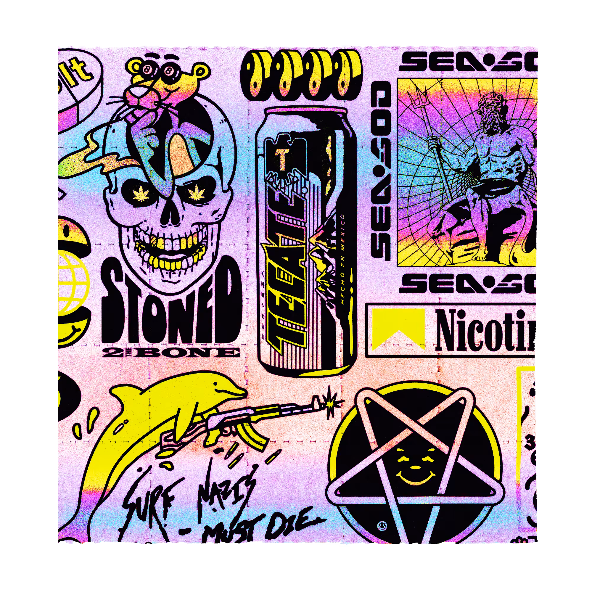 Neon Yellow Dolphin © 