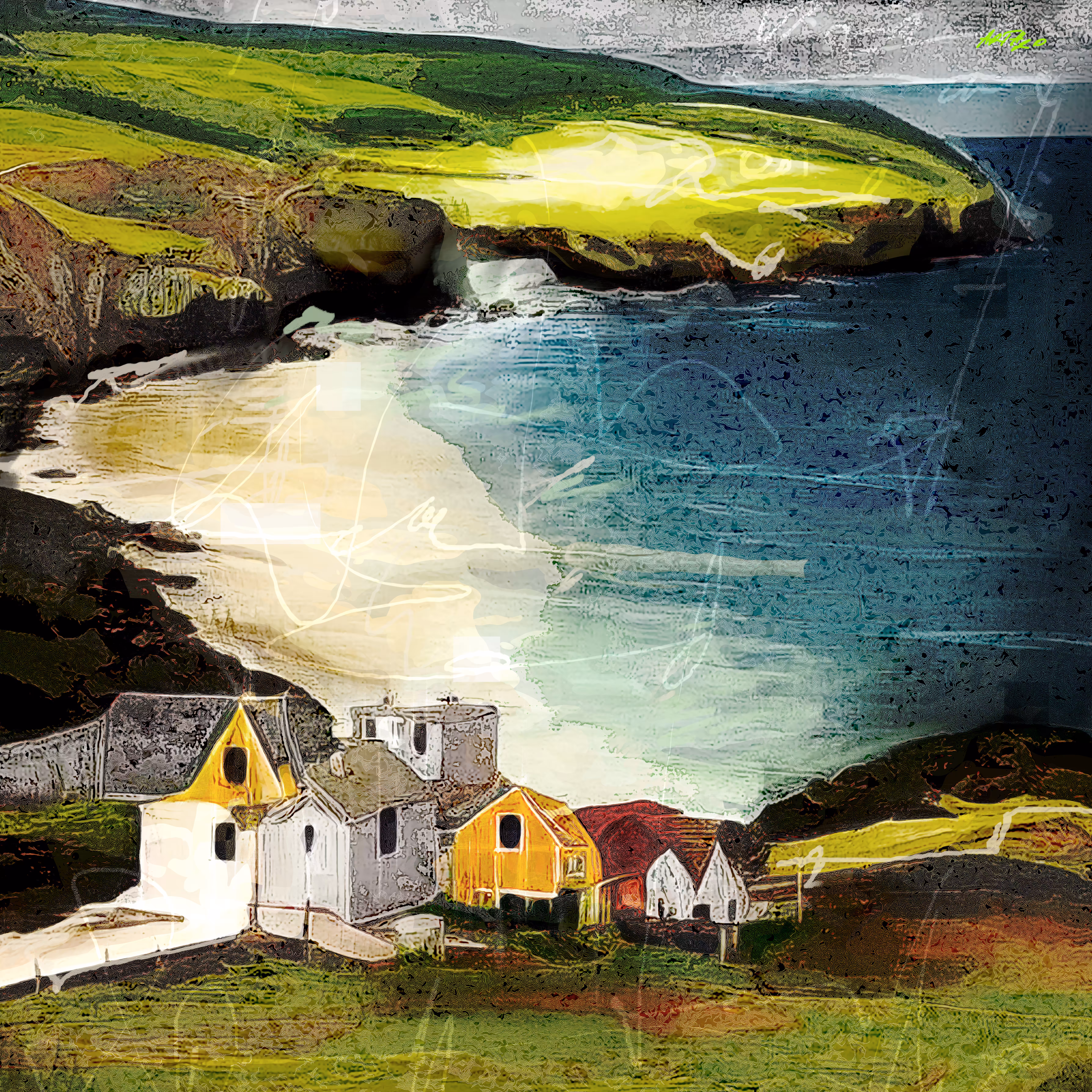 ☘ Irish Dream Beach House, 60x60cm, 300DPI, Printable Digital Art ☘ I followed my heart, and it led me to the beach. ☘ #original