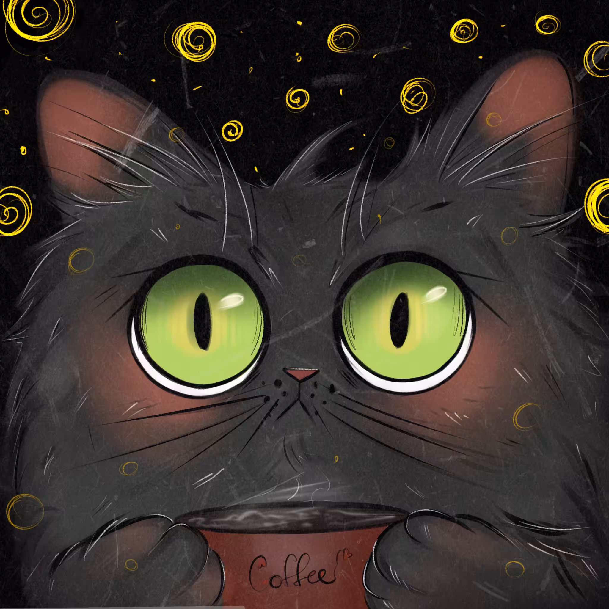 The Magical Cat Under the Starry Shock