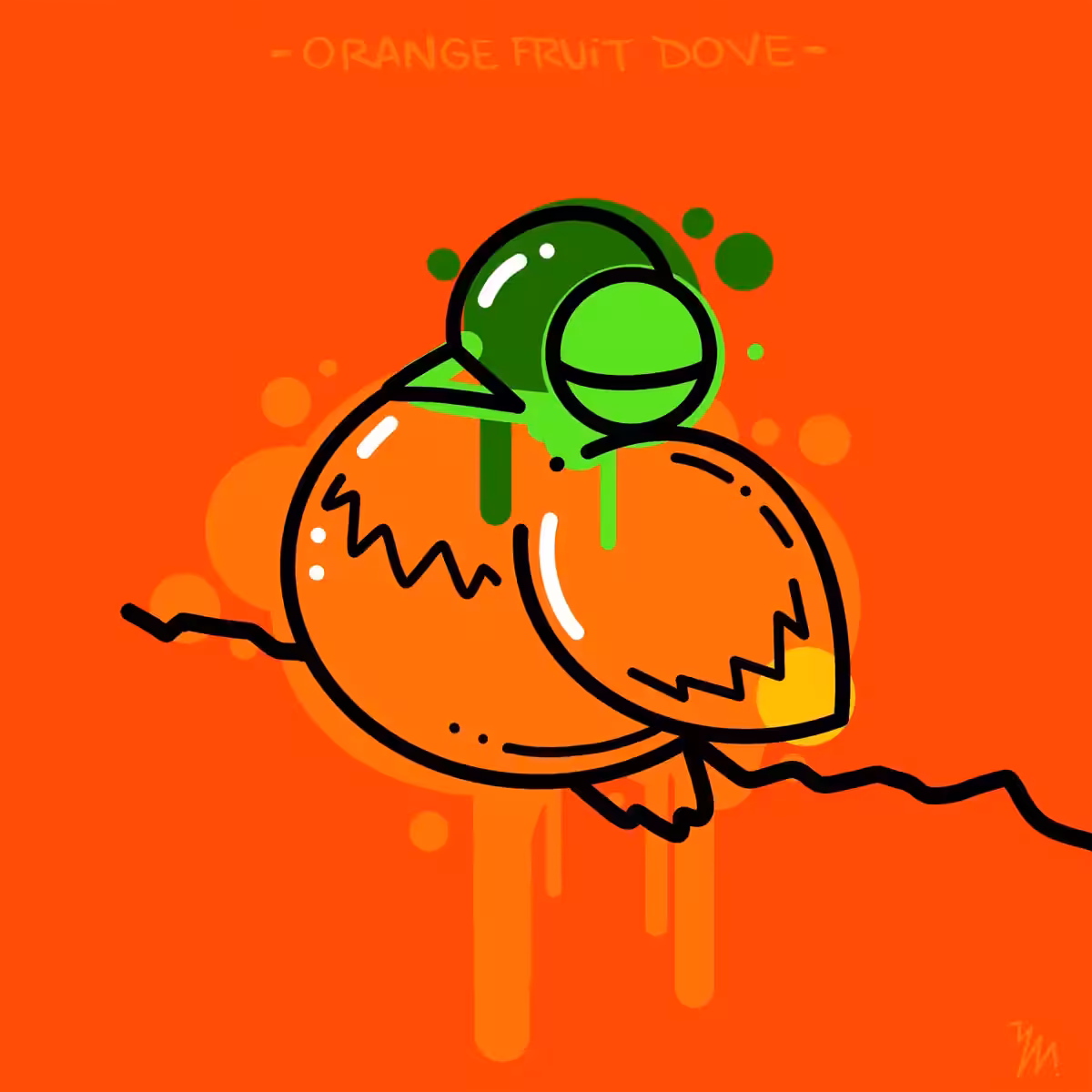 Orange Fruit Dove - 10x10