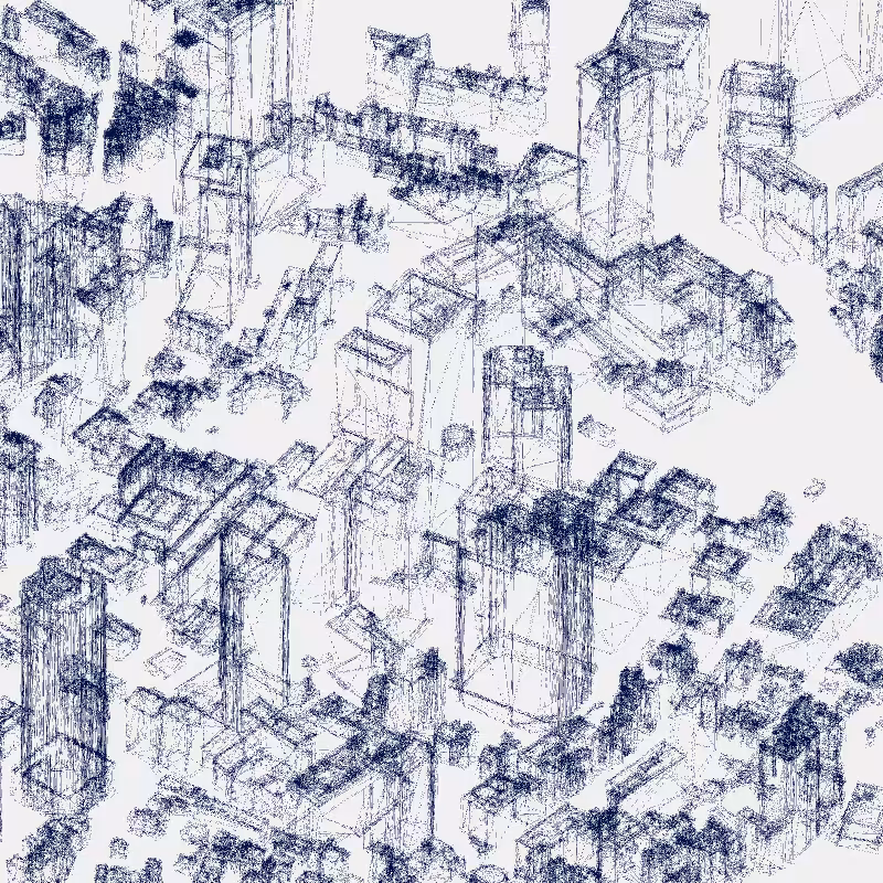 Algorithmic Drawing: Minato City Tokyo #79