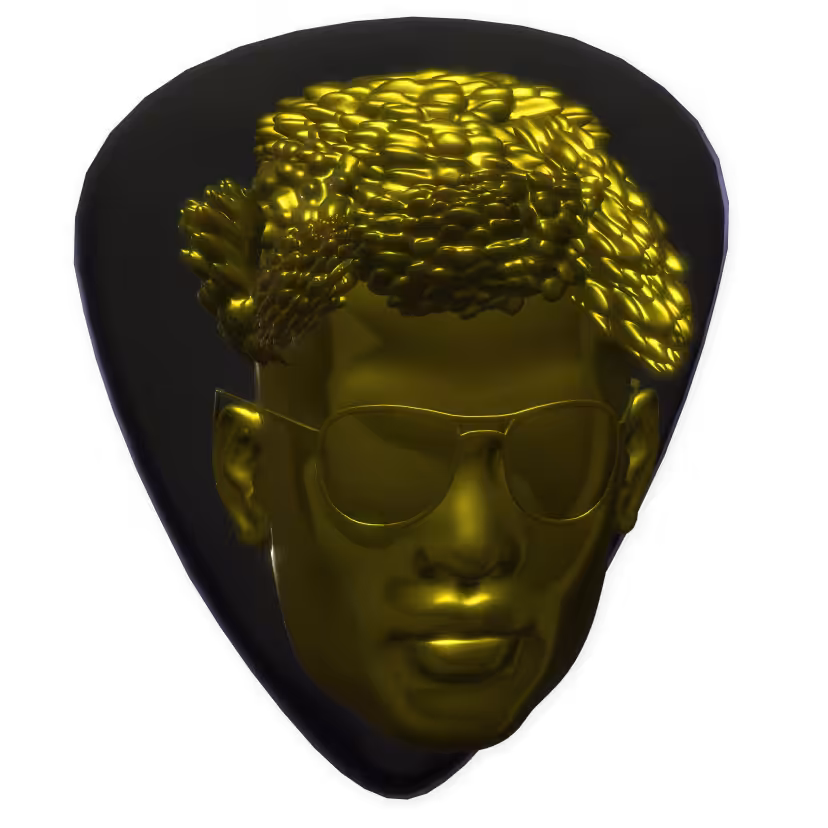 GOLD FACE GUITAR PIC 