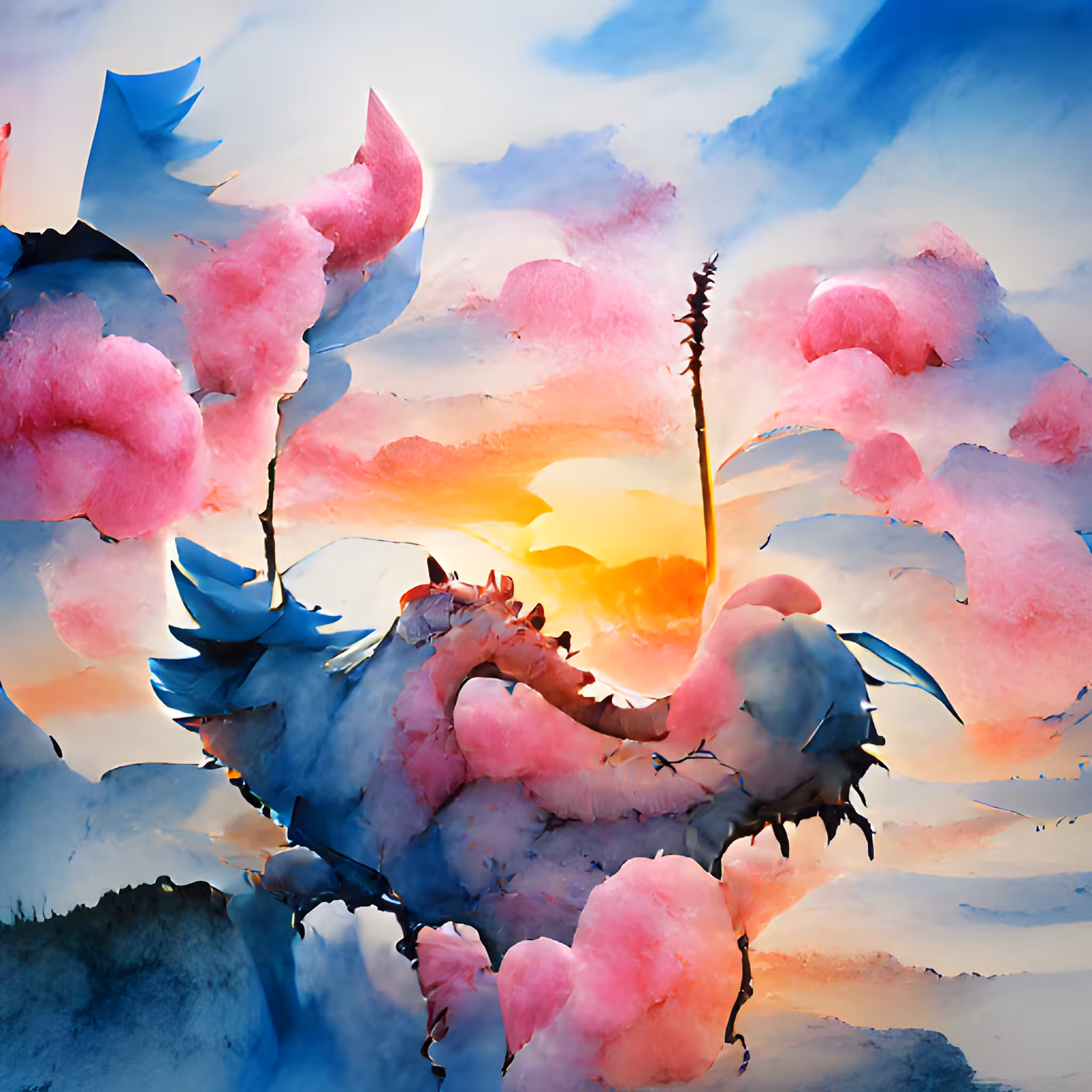 Cotton Candy Dragon Sunset #07