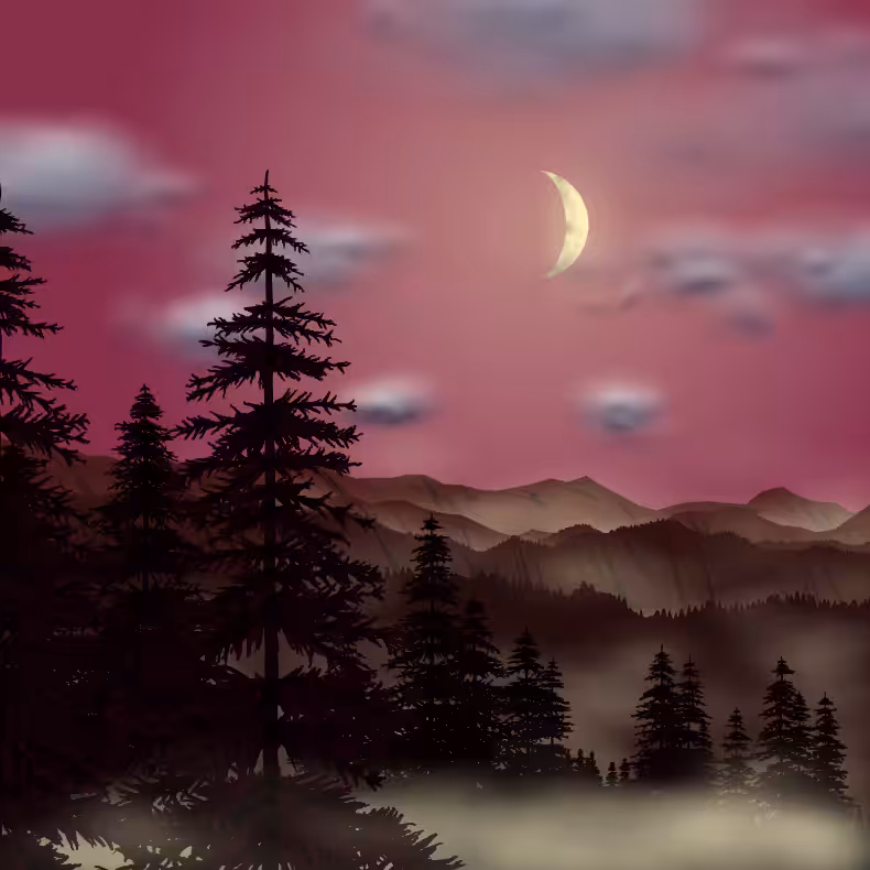 Moonlit Mountains #44