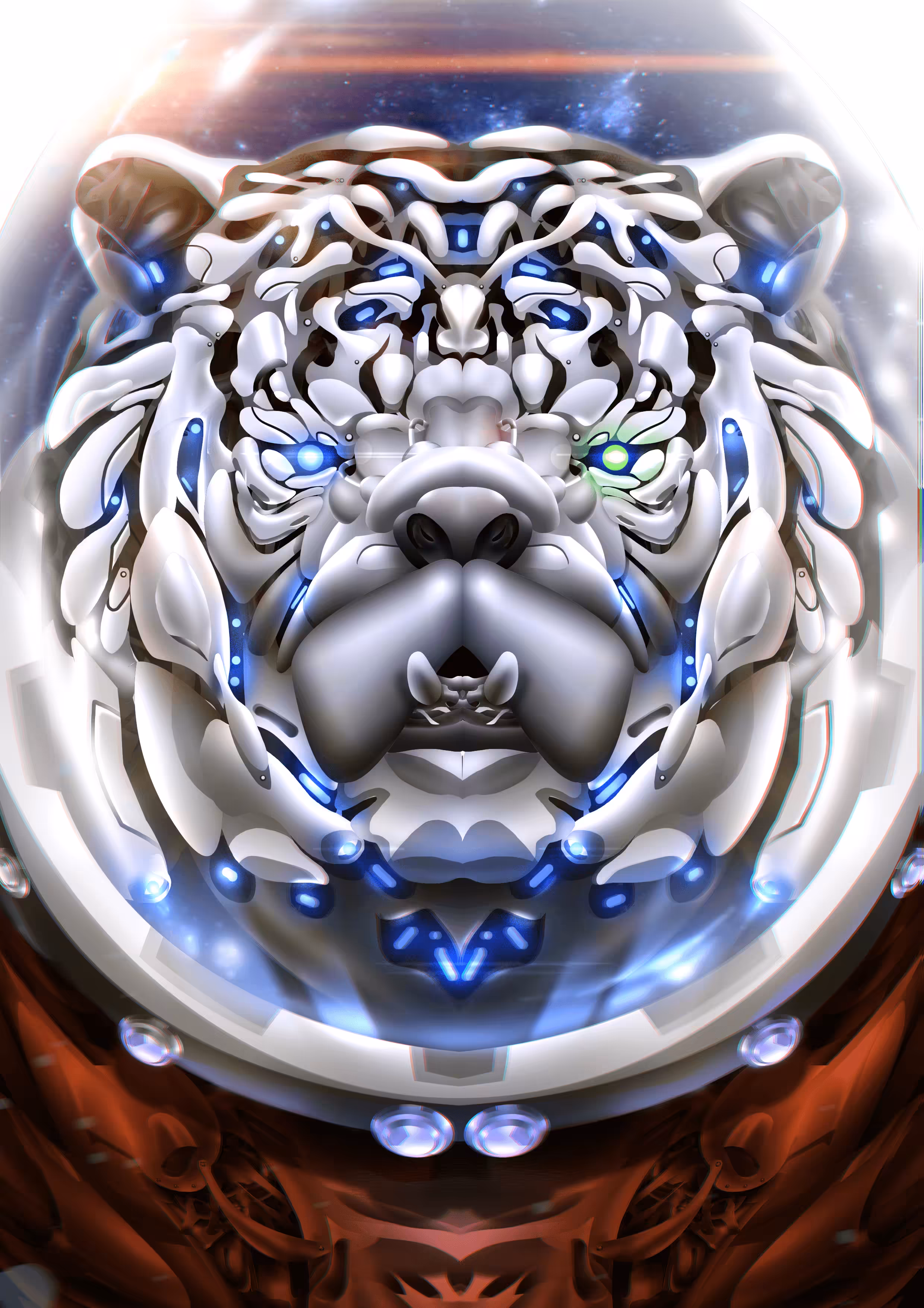 CYBORG WHITE TIGER #019  (RARE)