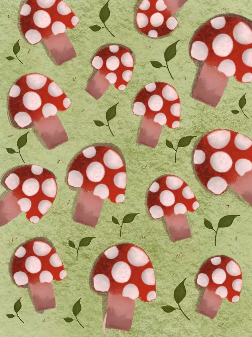 red mushrooms