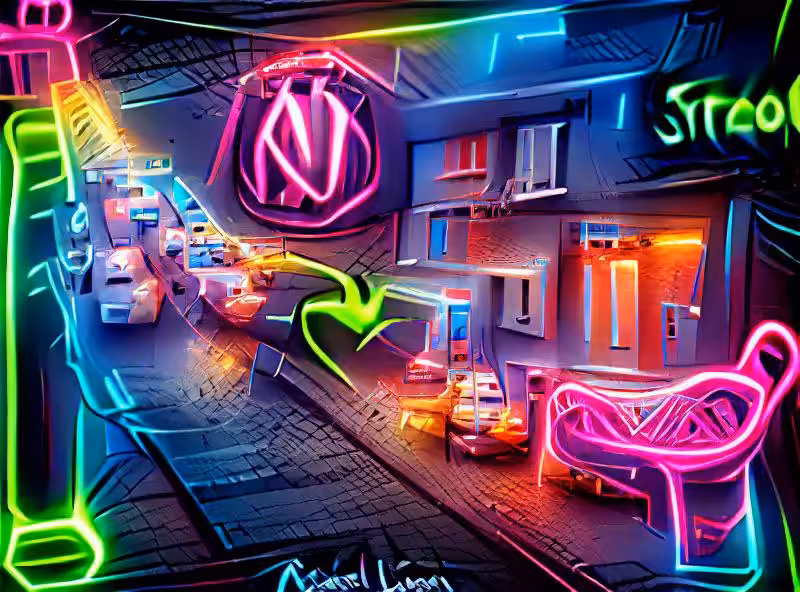 Abraham's First Works: neon light street