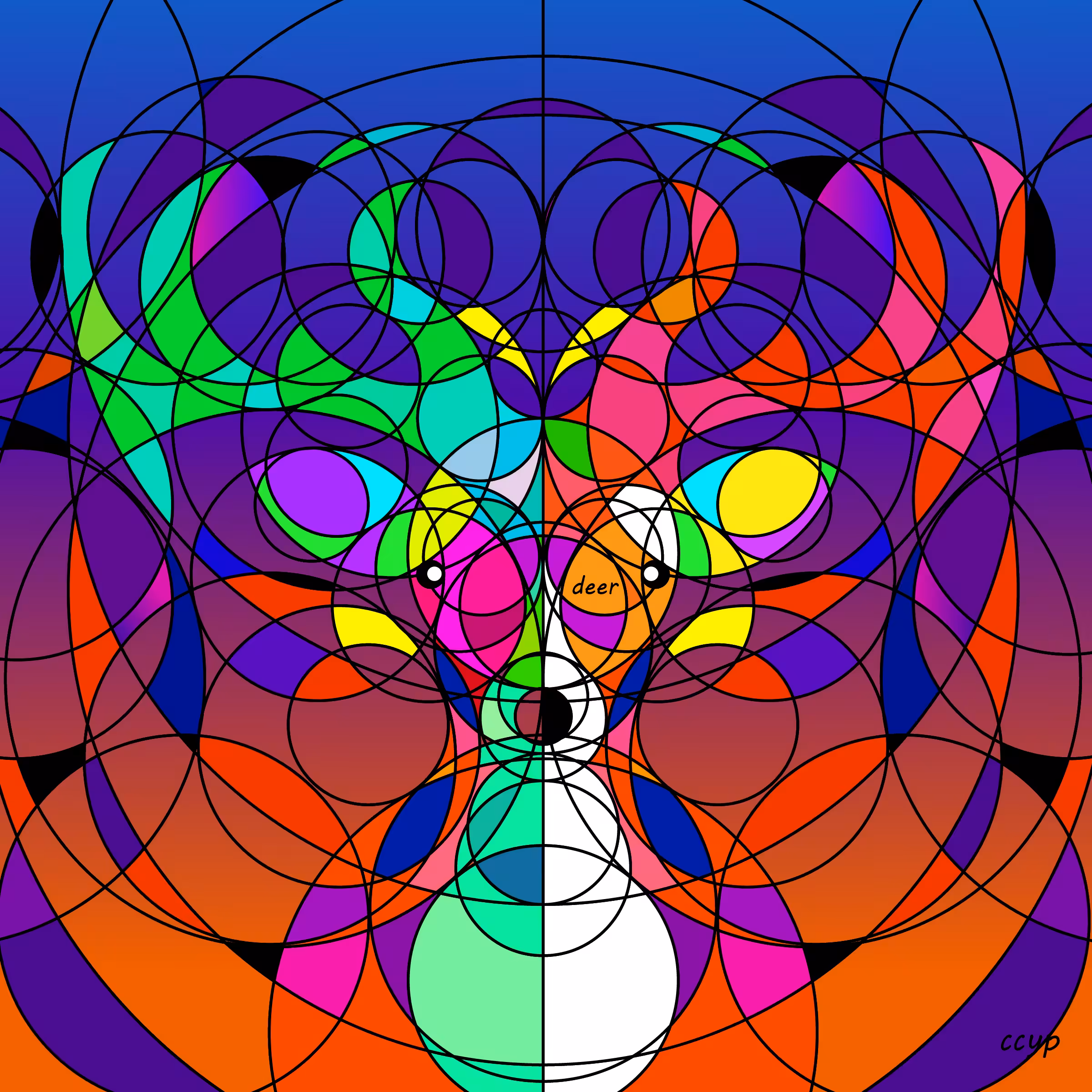 Deer Circle Line Illustration