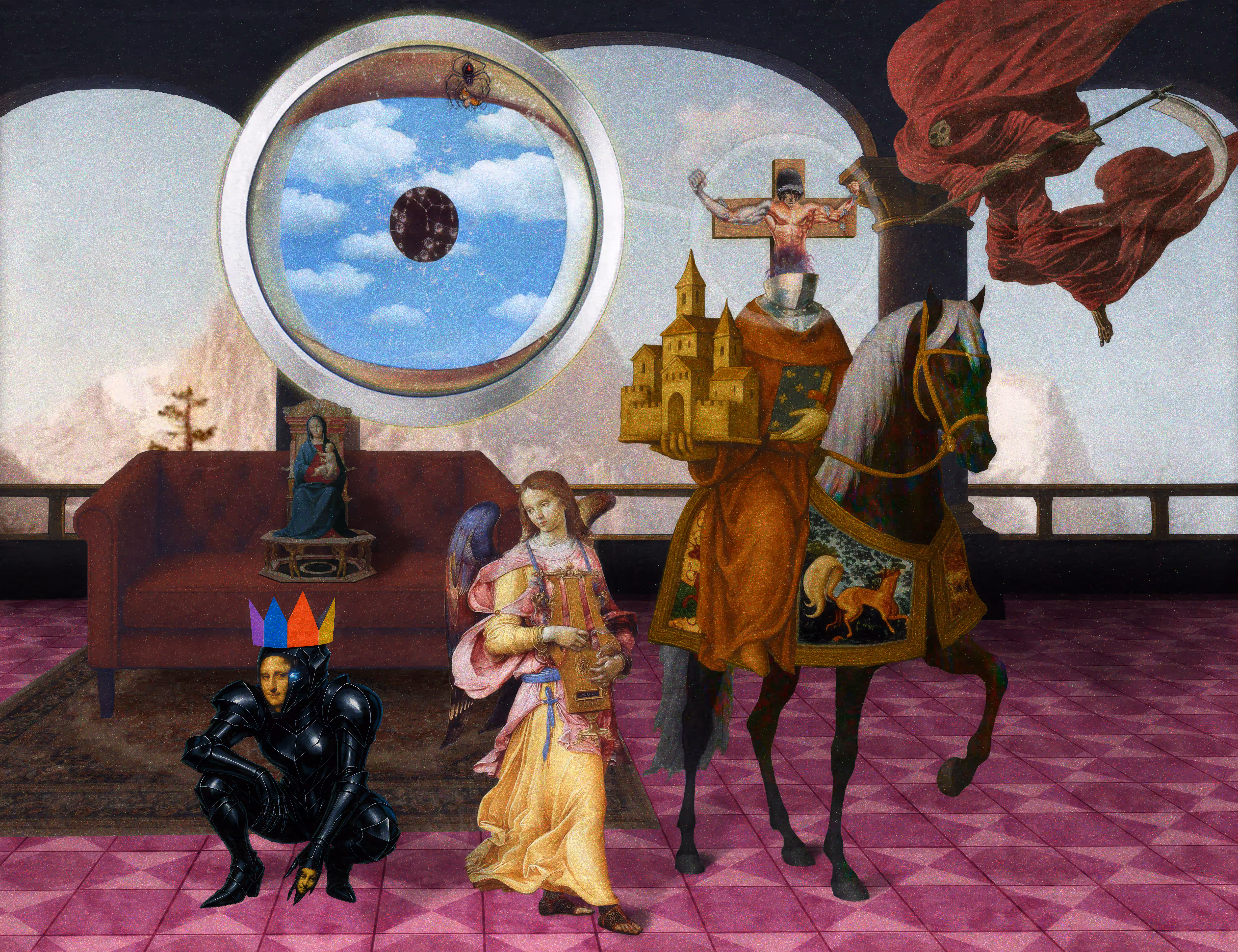 The Pilgrim's Living Room Crucifixion; Mona Lisa Hyper-Gamble by Parker Ito