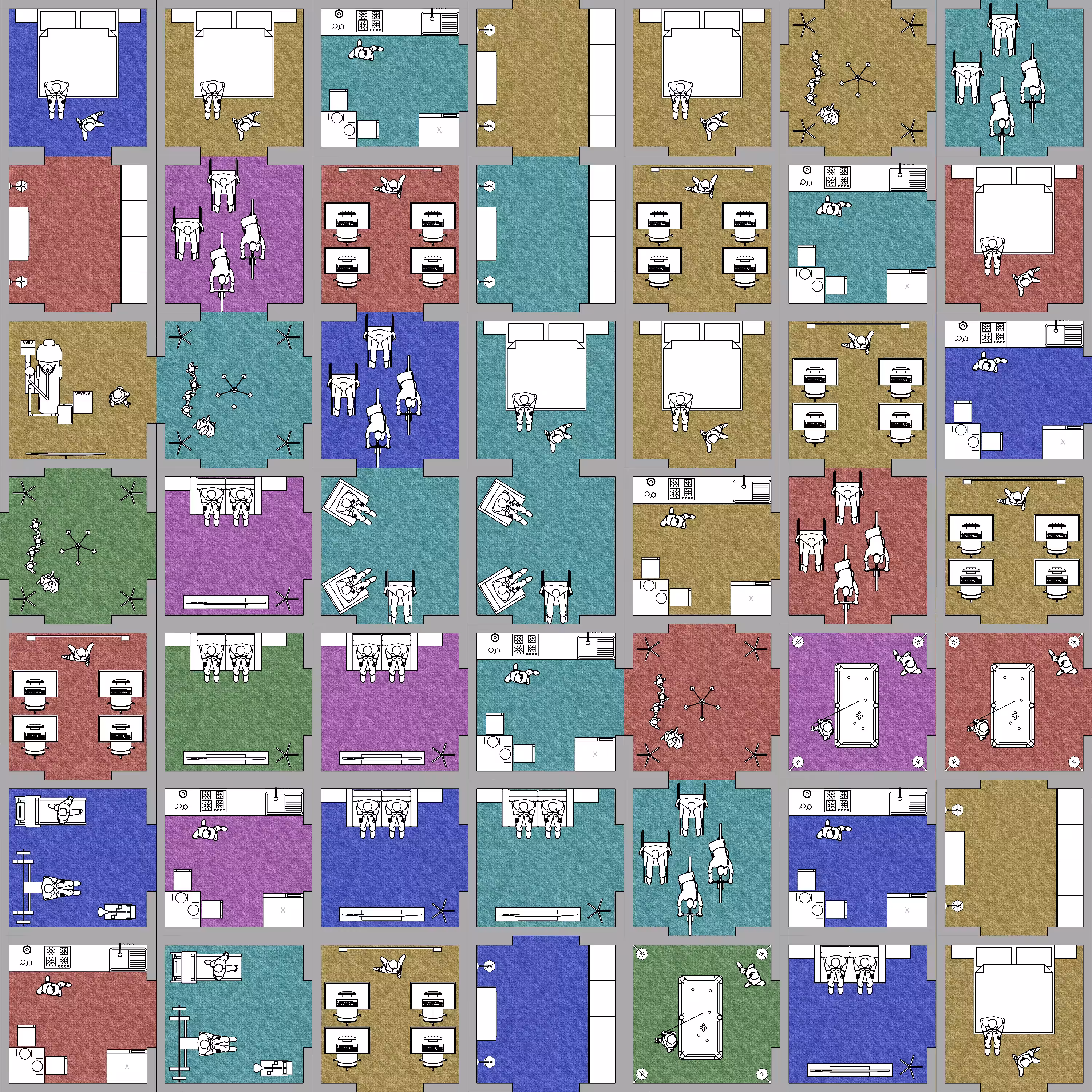 Harlequin block building #14