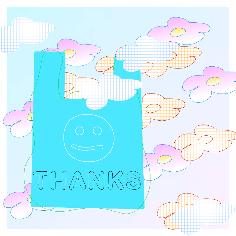 thanks bag and flowers #74