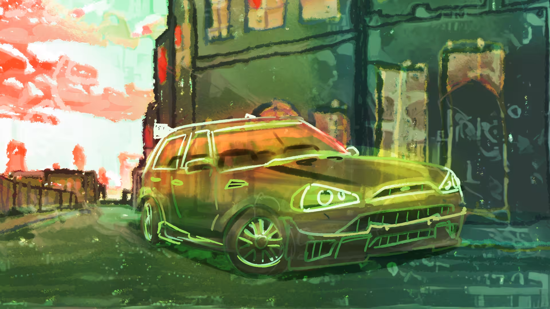 Green Hatchback