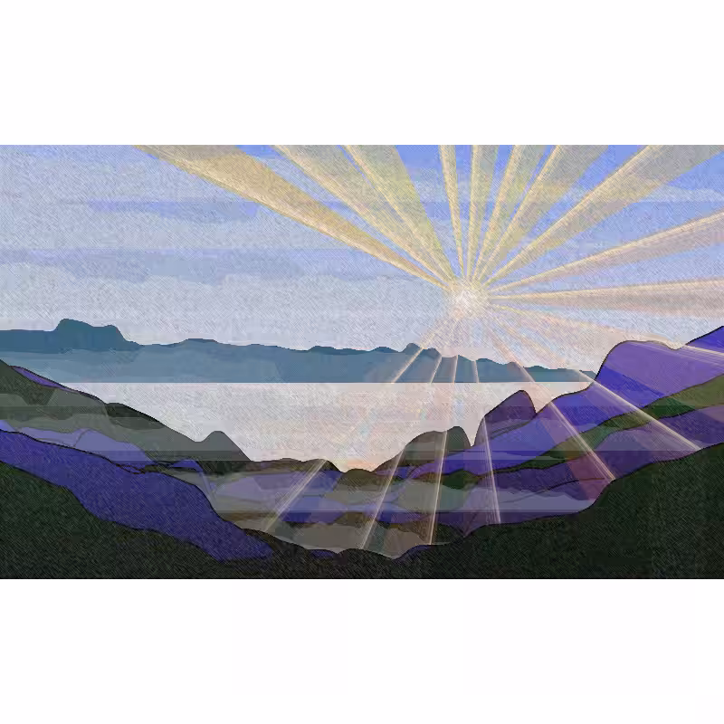 Sunrise over a Mountain Lake #23