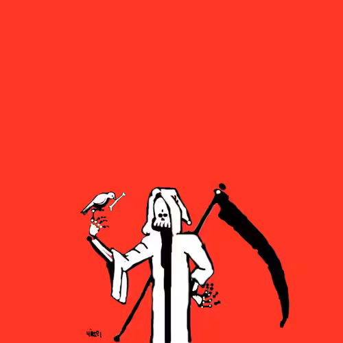 the grim reaper and the dove of peace
