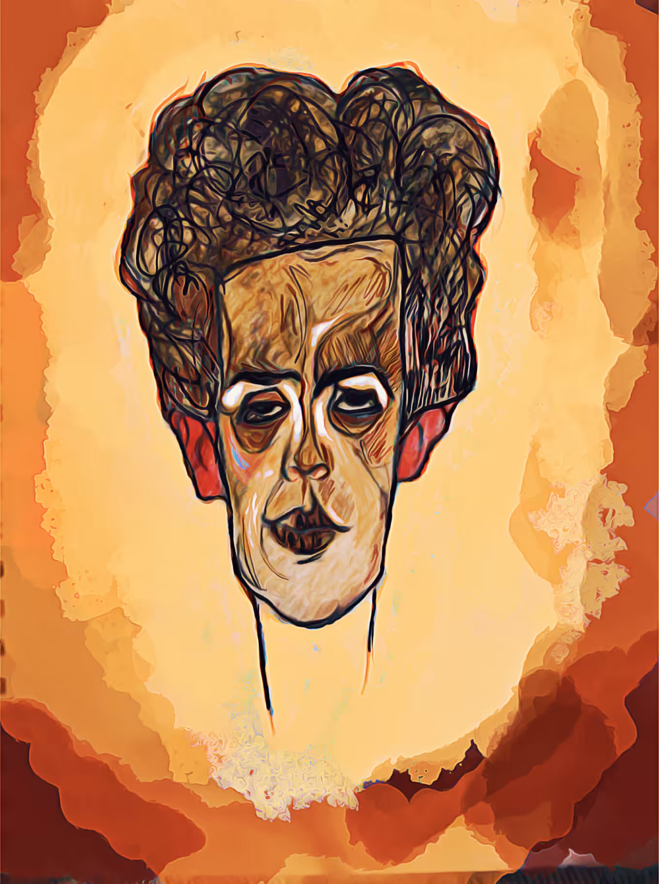 Egon Schiele`s Self Portrait