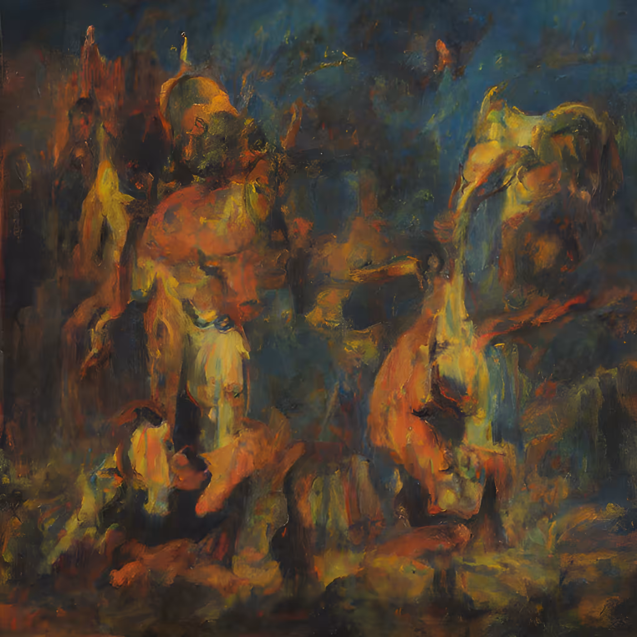 End of mankind 2 oil on canvas