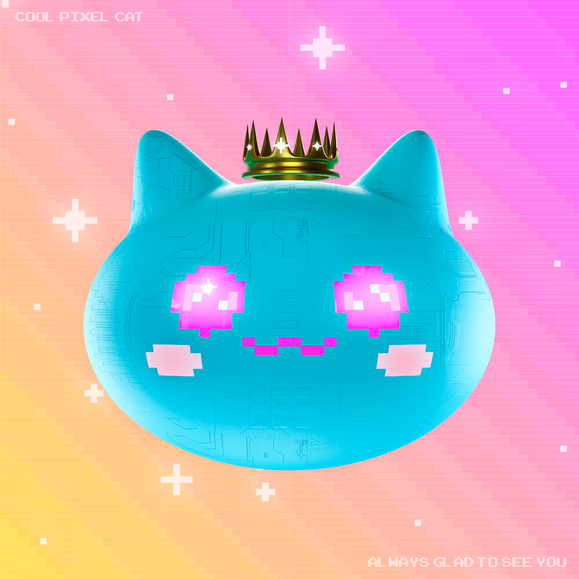 Cool pixel cat