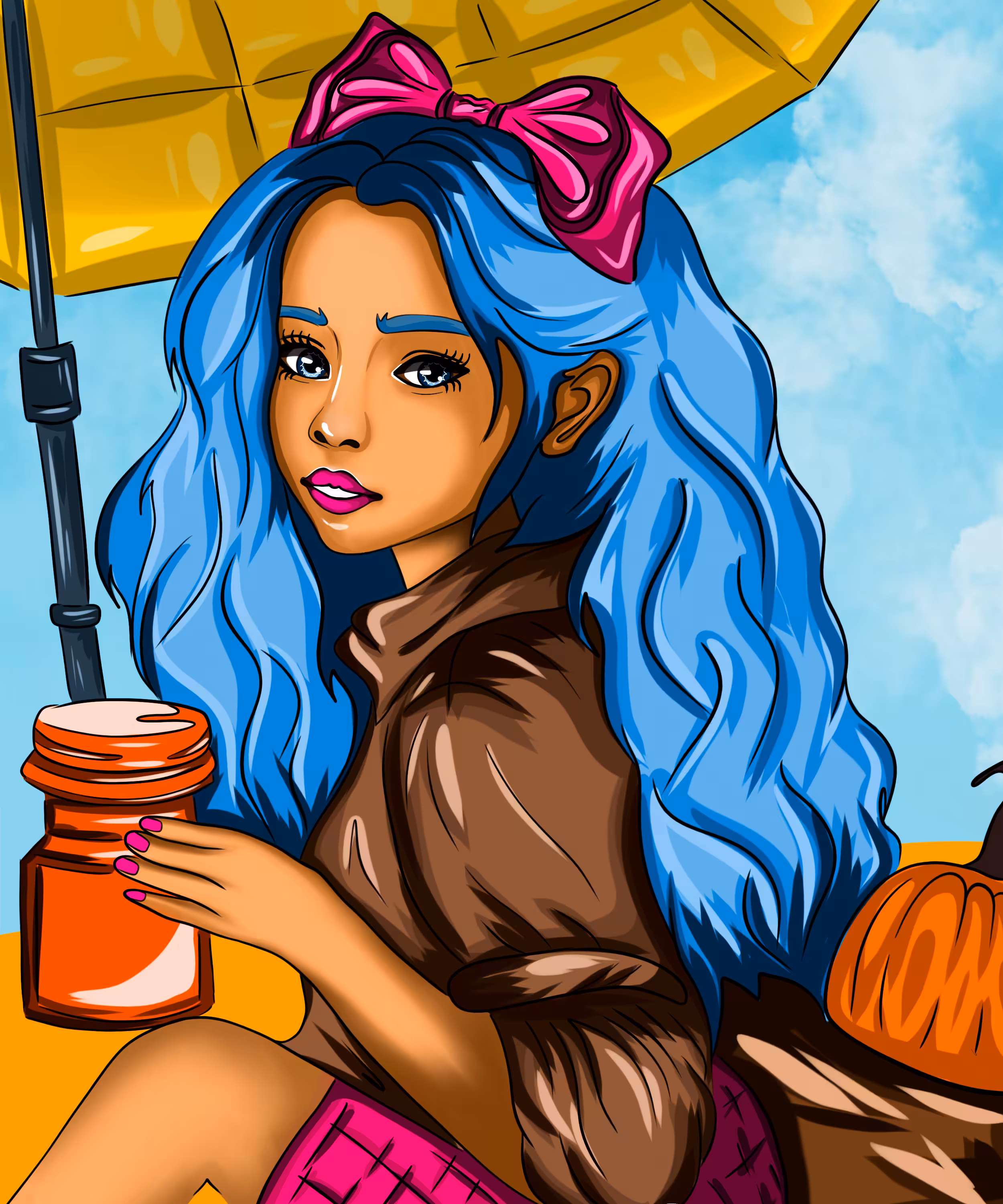 Art (NO AI): Malvina on the beach