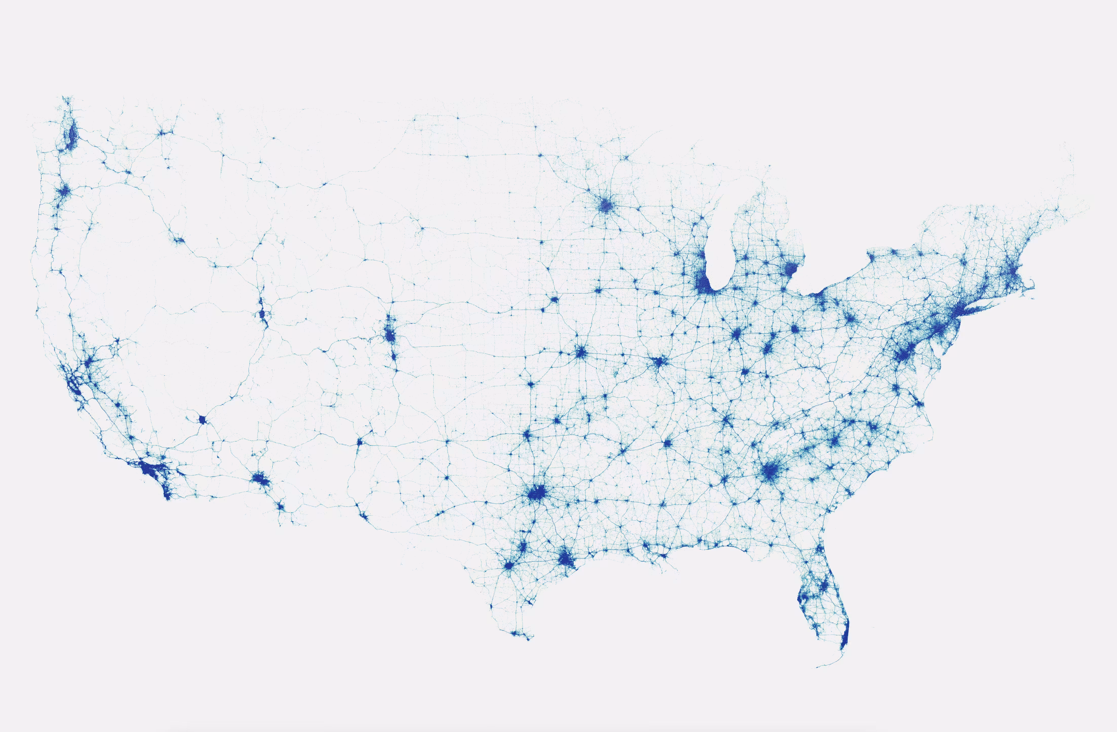 US Cell Towers, Mapped (light)