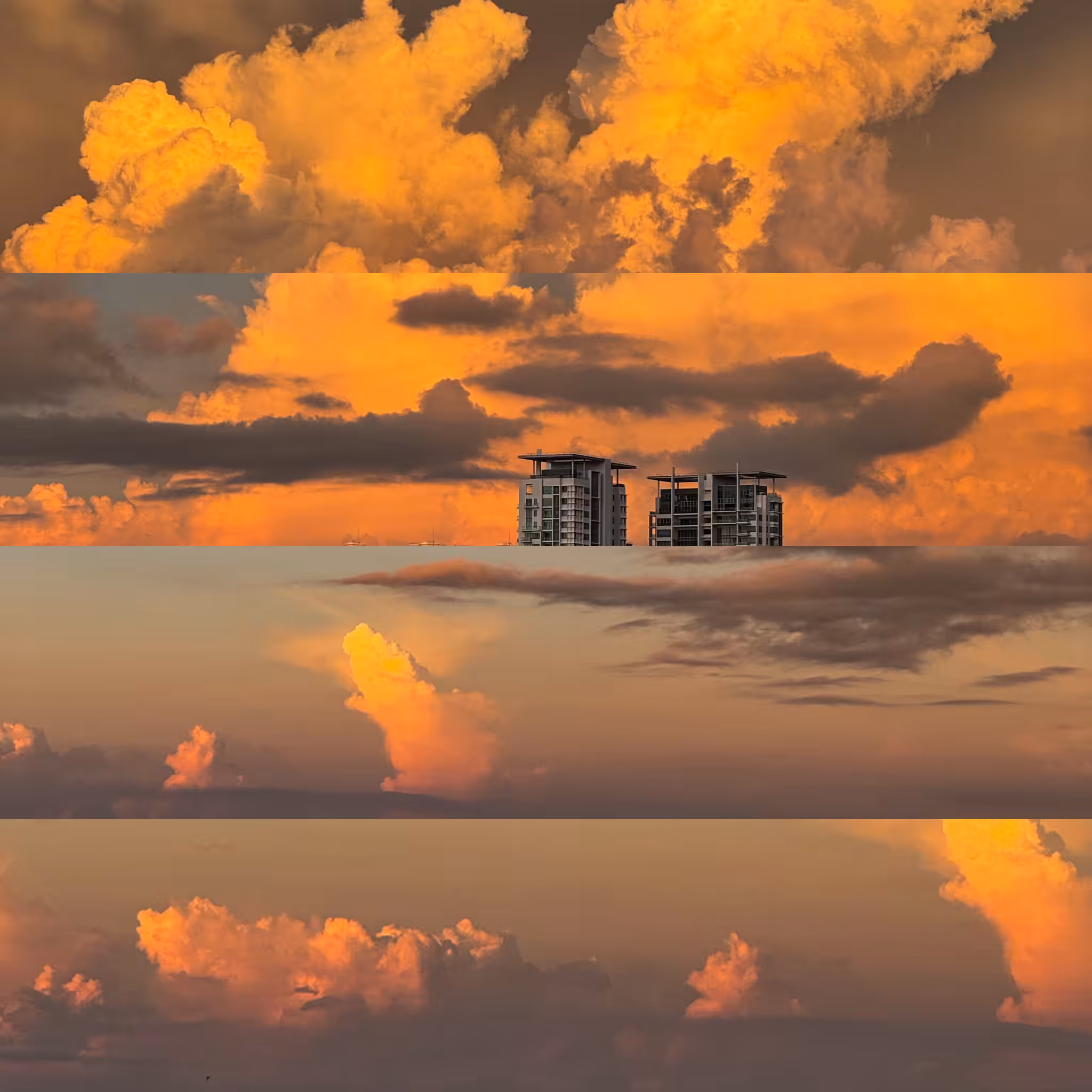 Fragmented Skies: A Sunset in Pieces