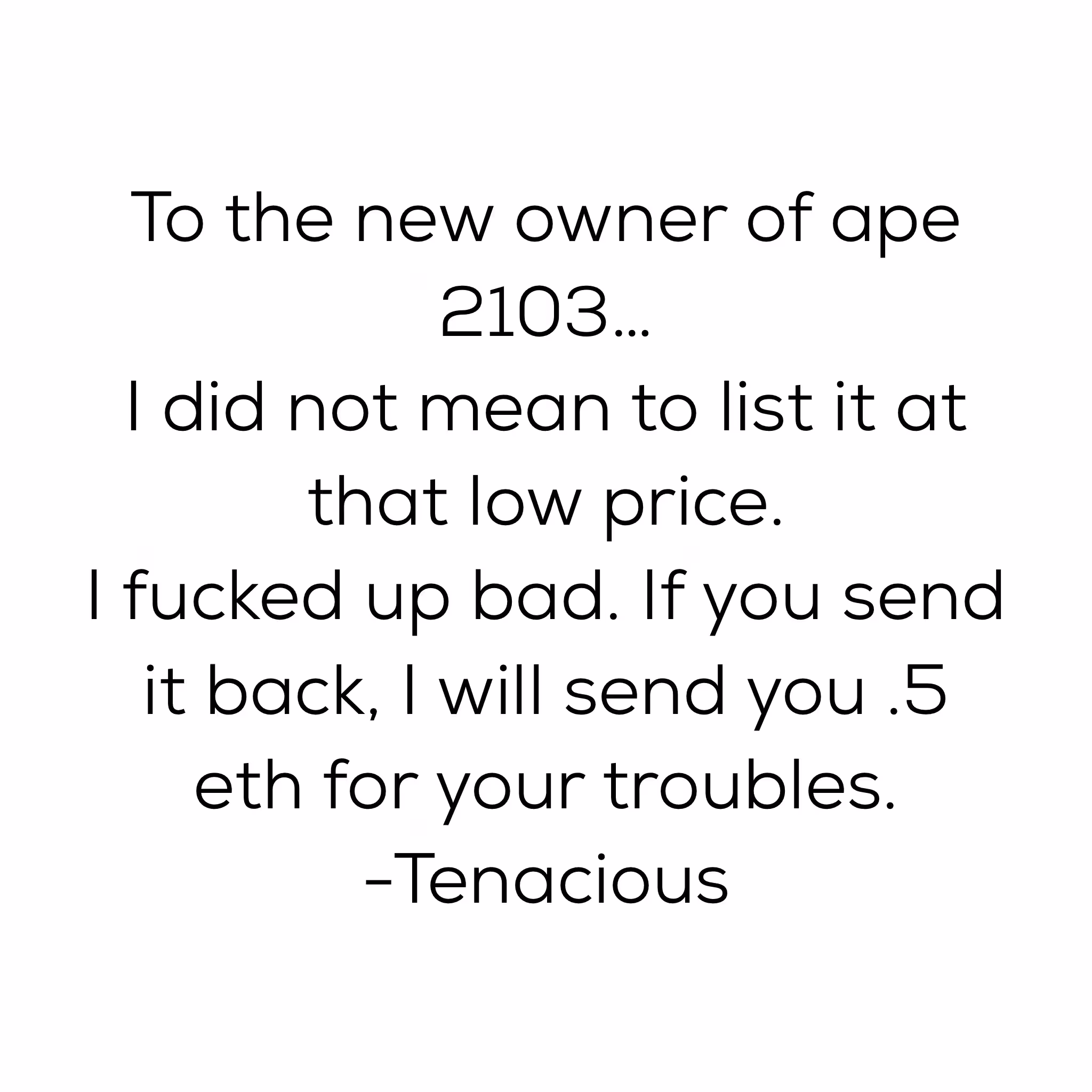 I fucked up...