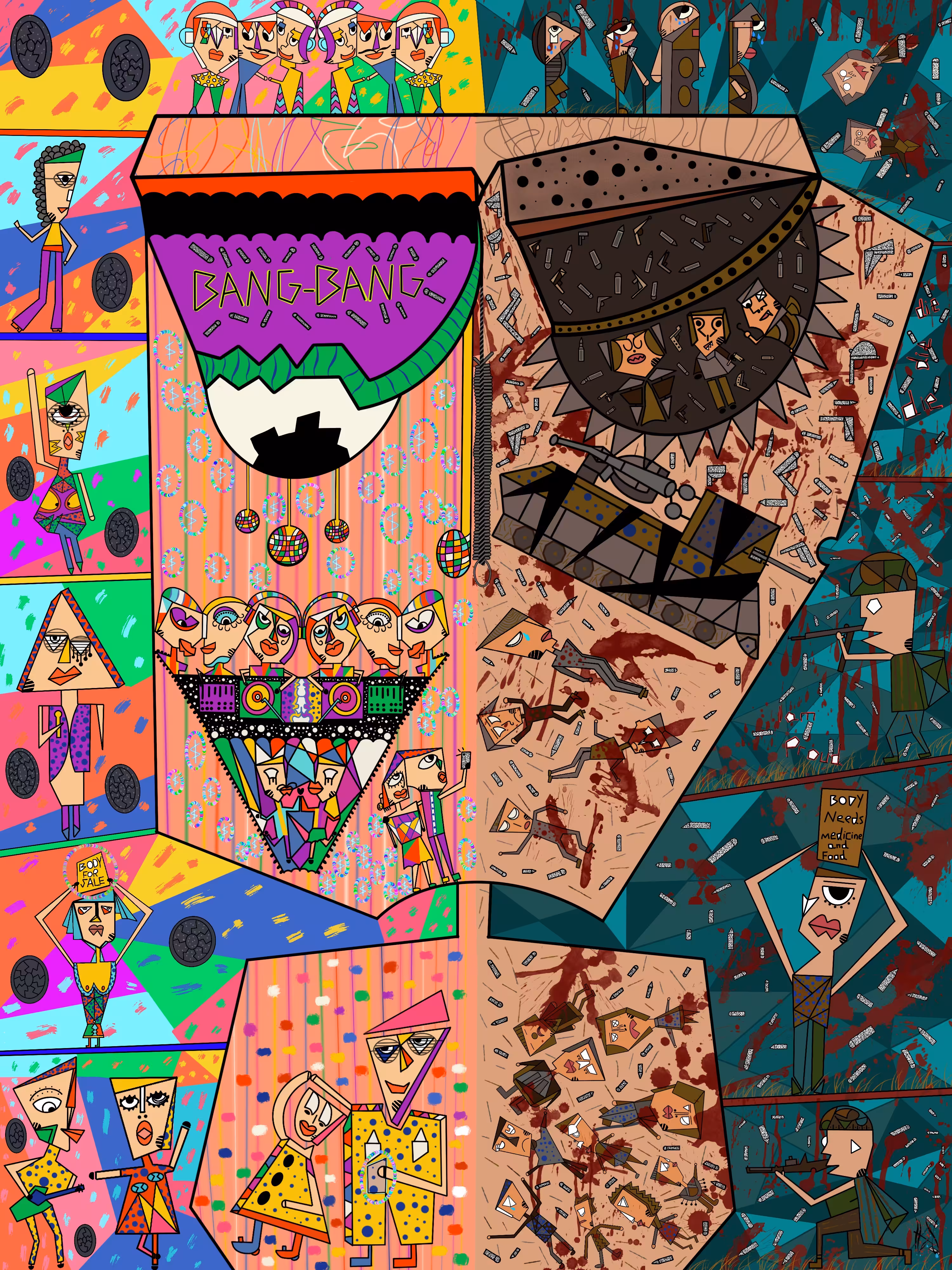 Cubism Expressia 1/1: Bang-Bang :The Splitting of the Soul Between Two Worlds