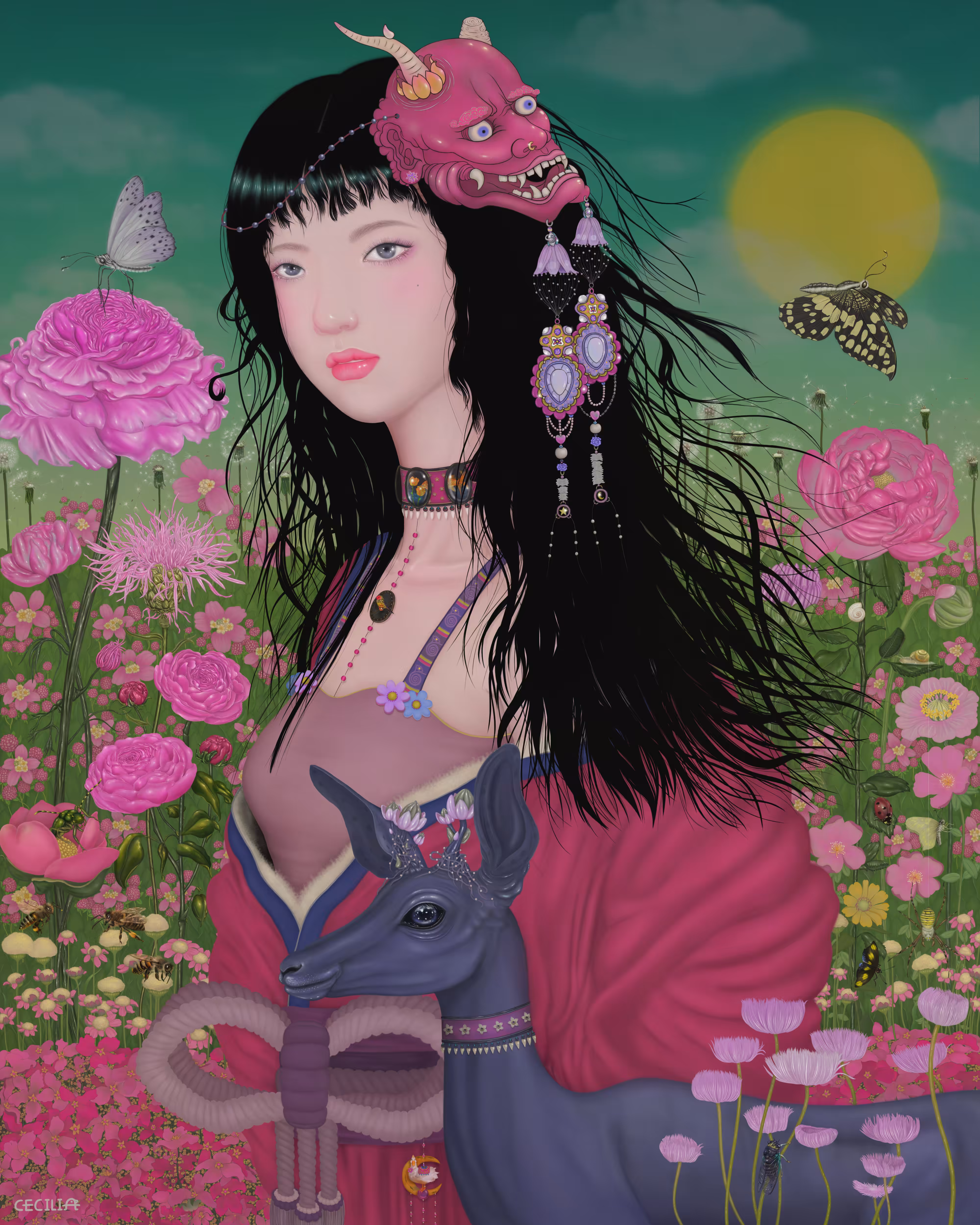 晚风，遛鹿，遛鹿