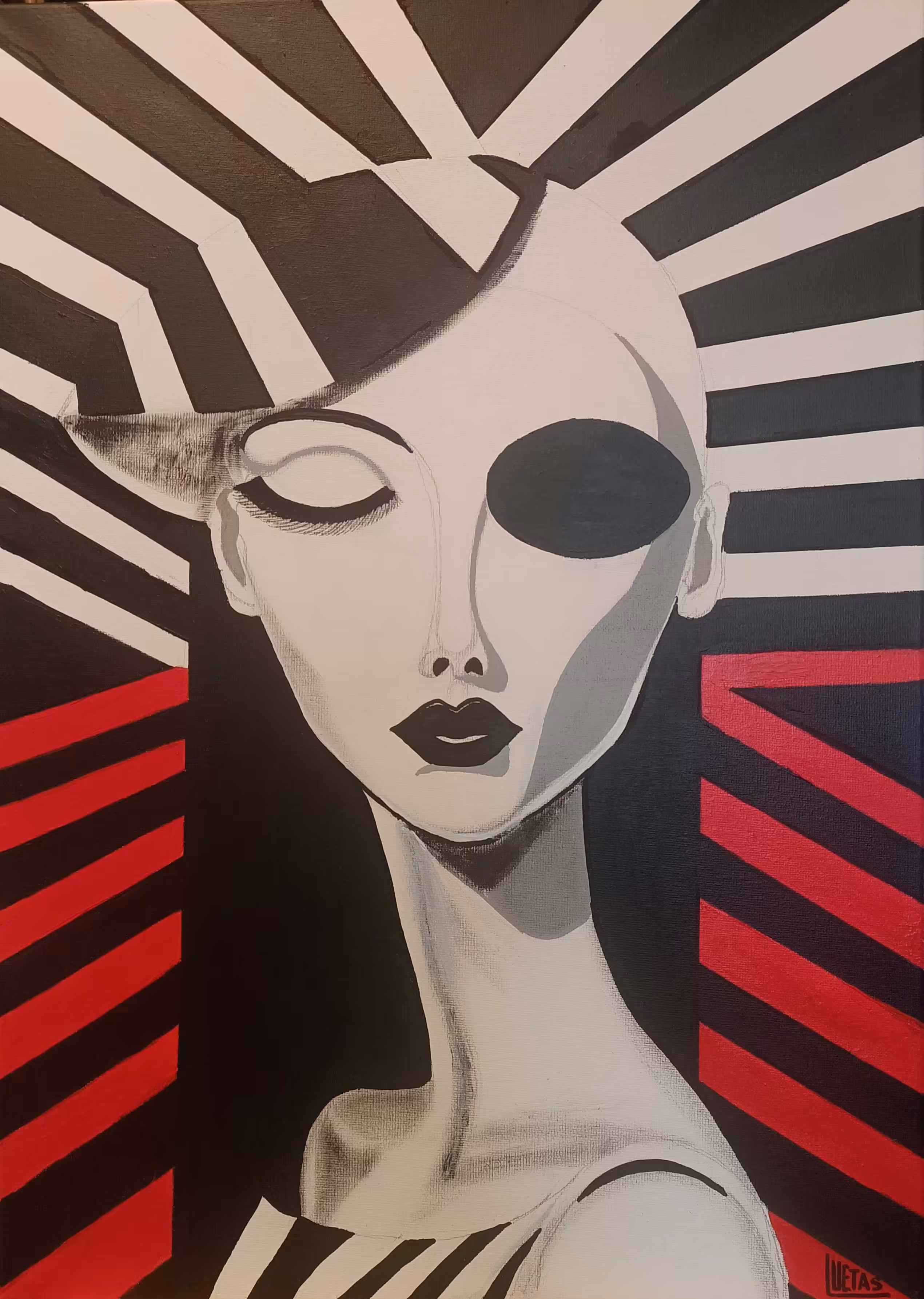 WOMAN IN GEOMETRIC CONTRAST