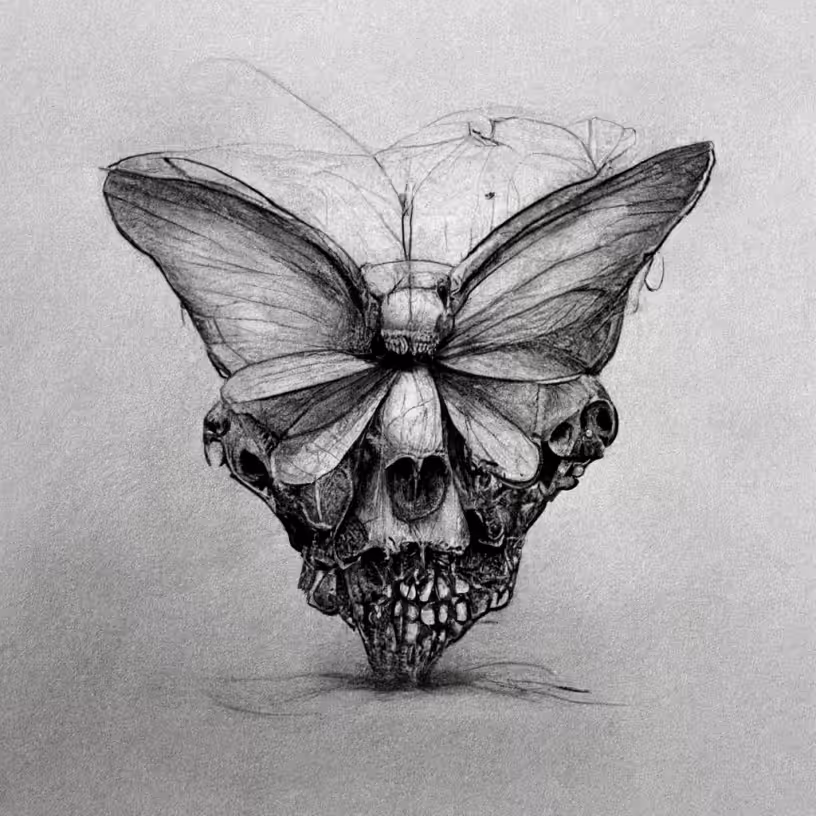 O.G. SPIRATOM - Butterfly Skullz 💀🦋 AI Concept Sketch for Treeskulltown