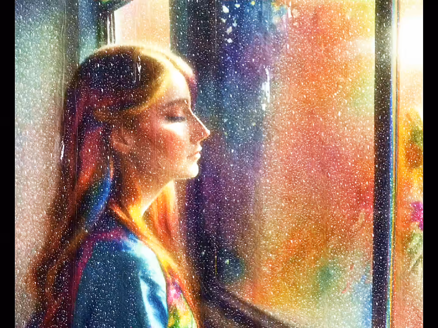 Light on rainy day