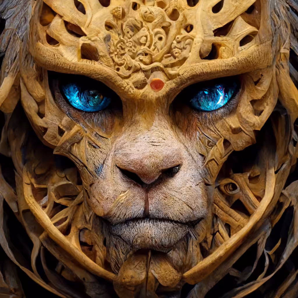 Psychedelic Art: Head lion