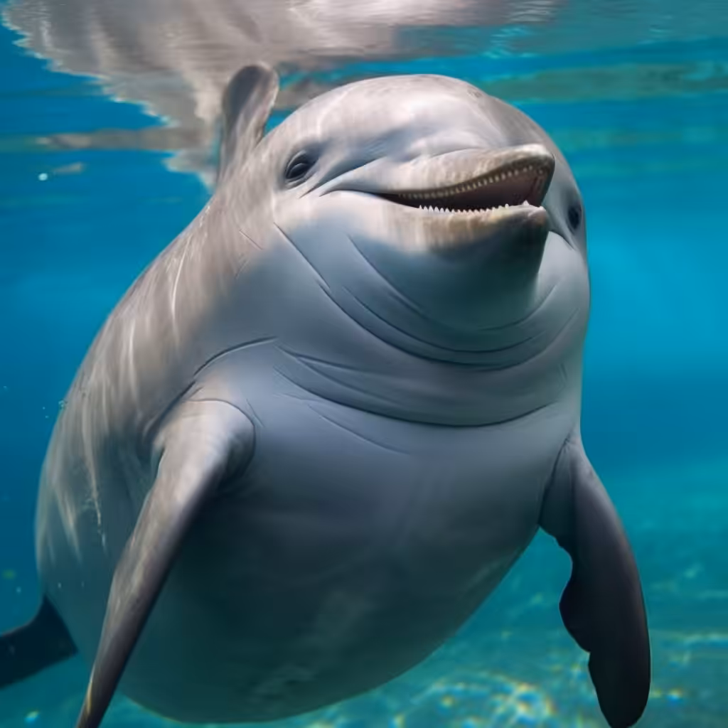 Fat dolphin in shock