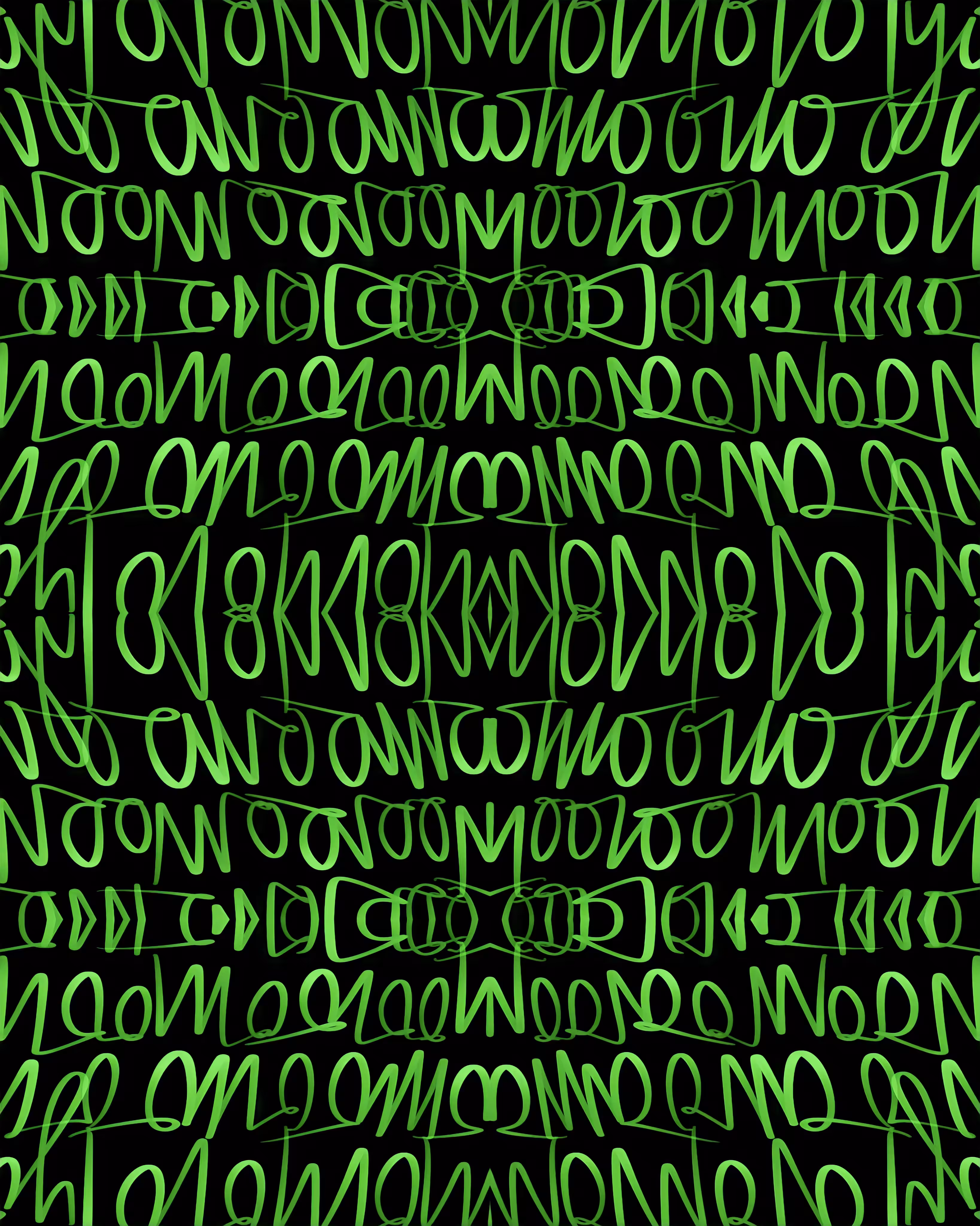 CURSIVE BINARY: Semi-Asemic Study #2 ("Do you understand?")