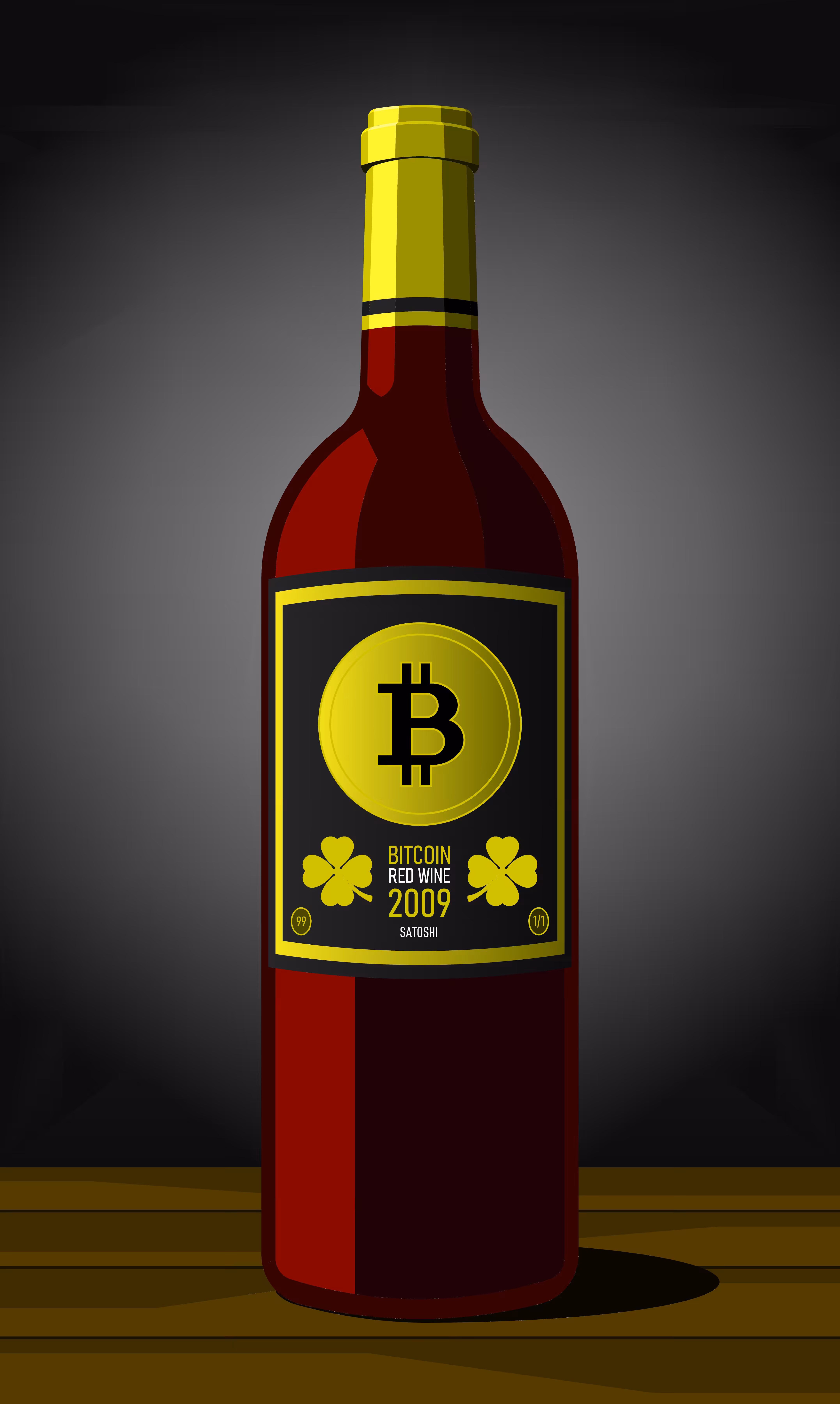 Bitcoin 2009 Satoshi Red Wine