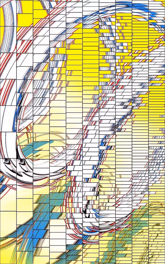 Printed Work: Spiralling [Seoul Vertical Yellow]