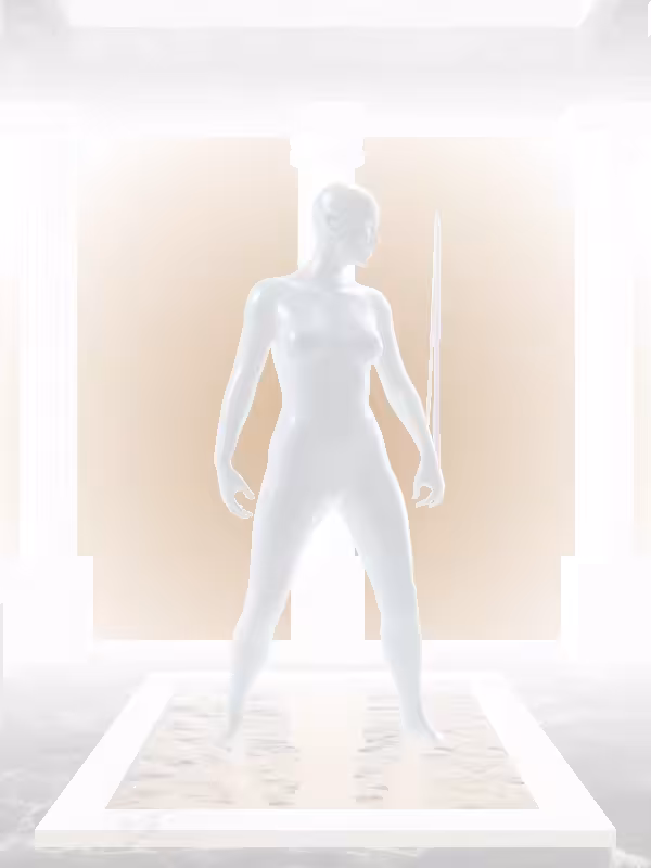 HeavenComputer: The Shooter Shimmery Blue Woman #1108