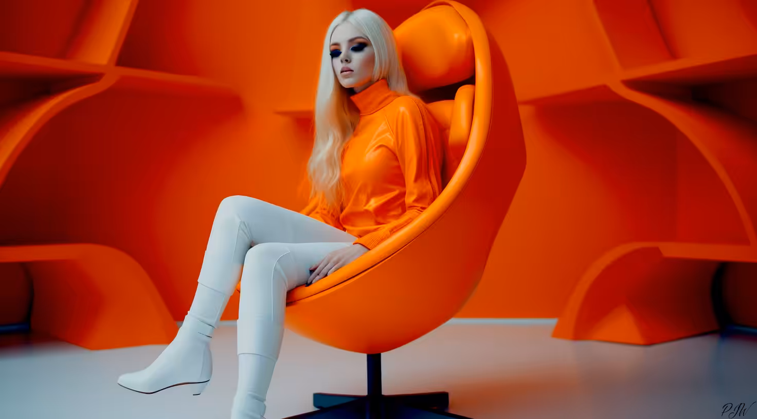 Waiting  in Orange